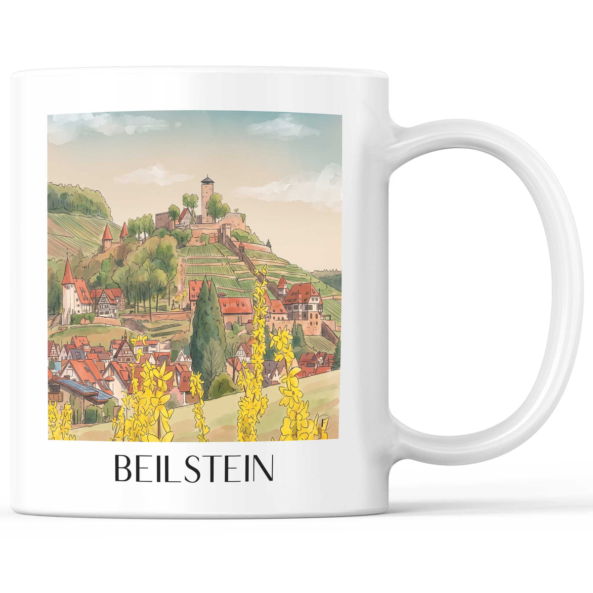 beilstein-löwensteiner-berge-deutschland-kaffeebecher-aquarell