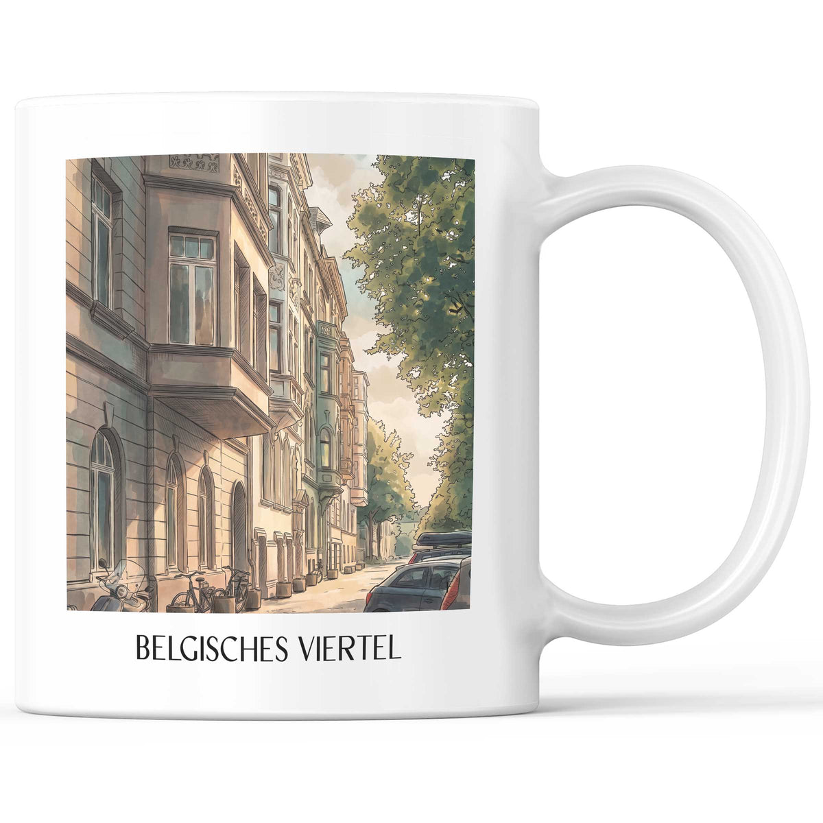 belgisches-viertel-köln-deutschland-kaffeebecher-aquarell