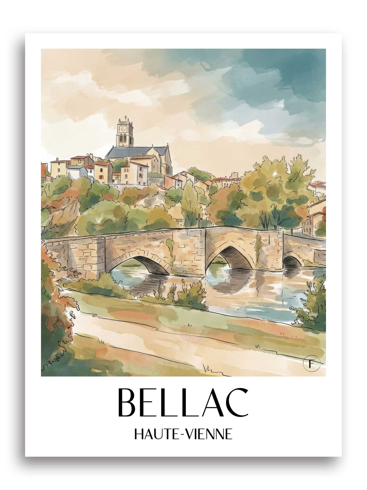 bellac-haute-vienne-frankreich-poster-aquarell