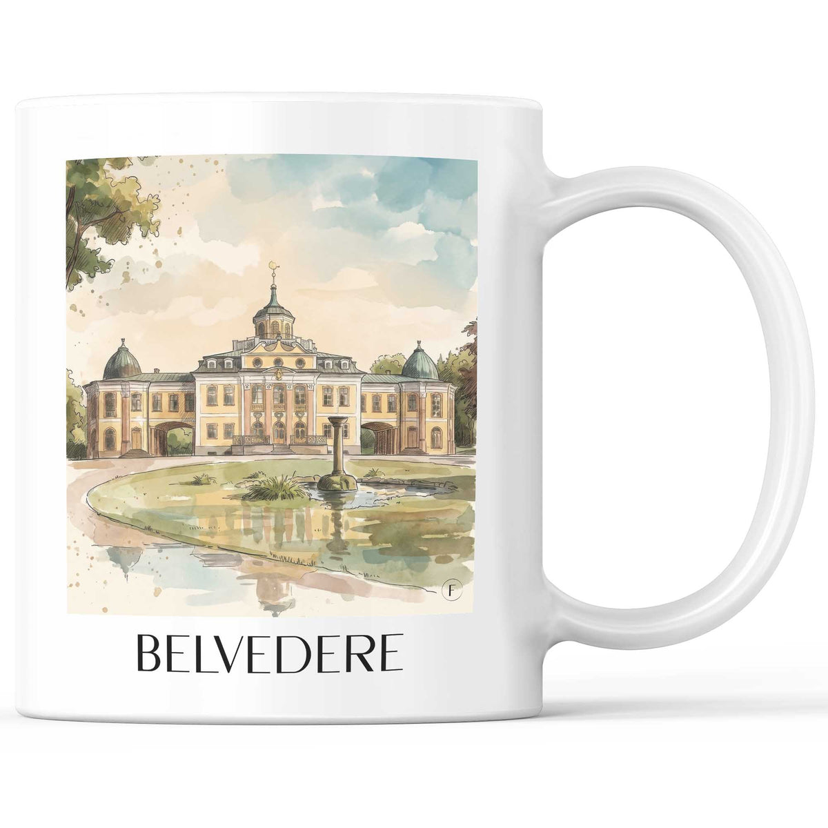 Belvedere Kaffeebecher - Weimar - Deutschland Becher - Kaffeetasse im Aquarell Stil - favplace