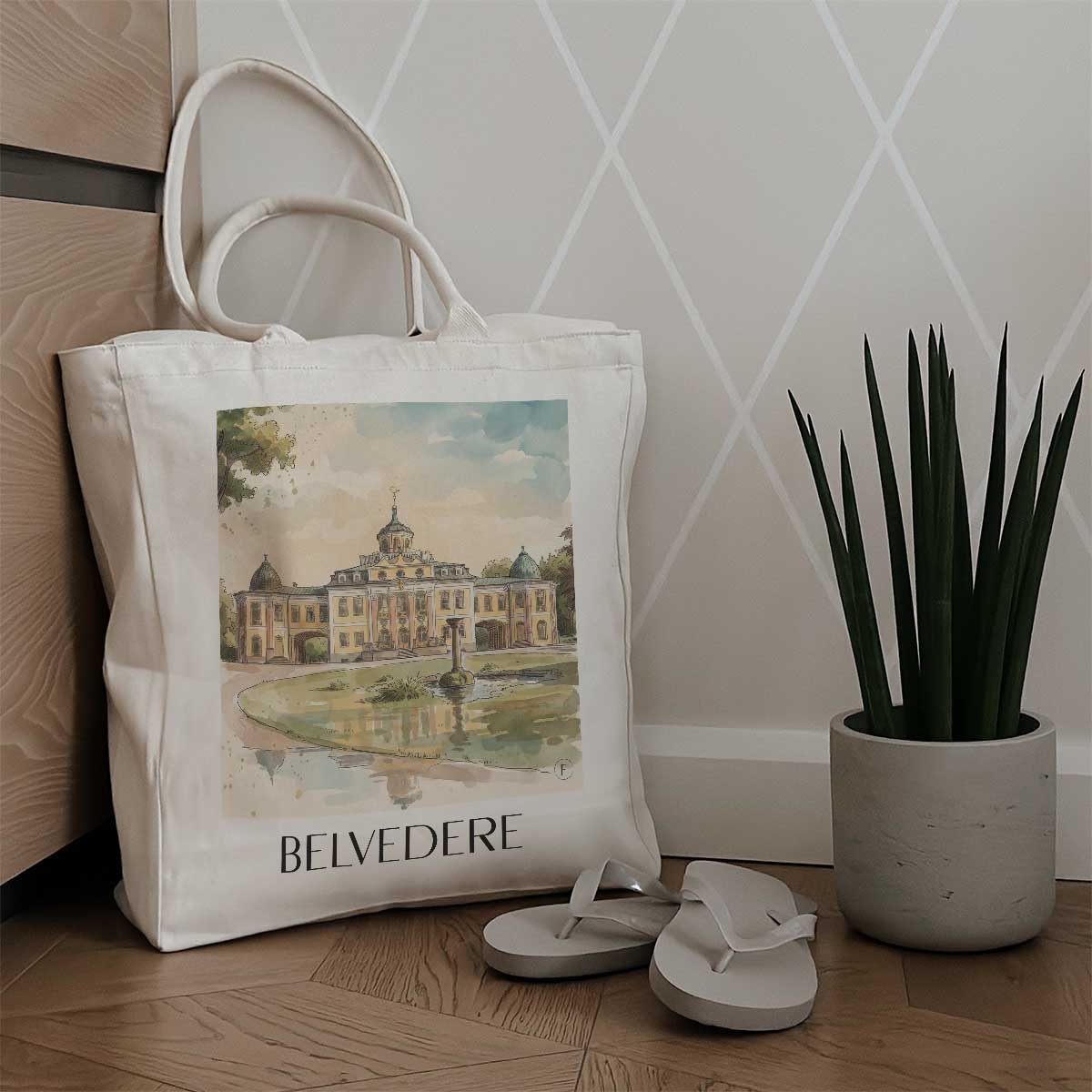 belvedere-weimar-deutschland-einkaufstasche-aquarell