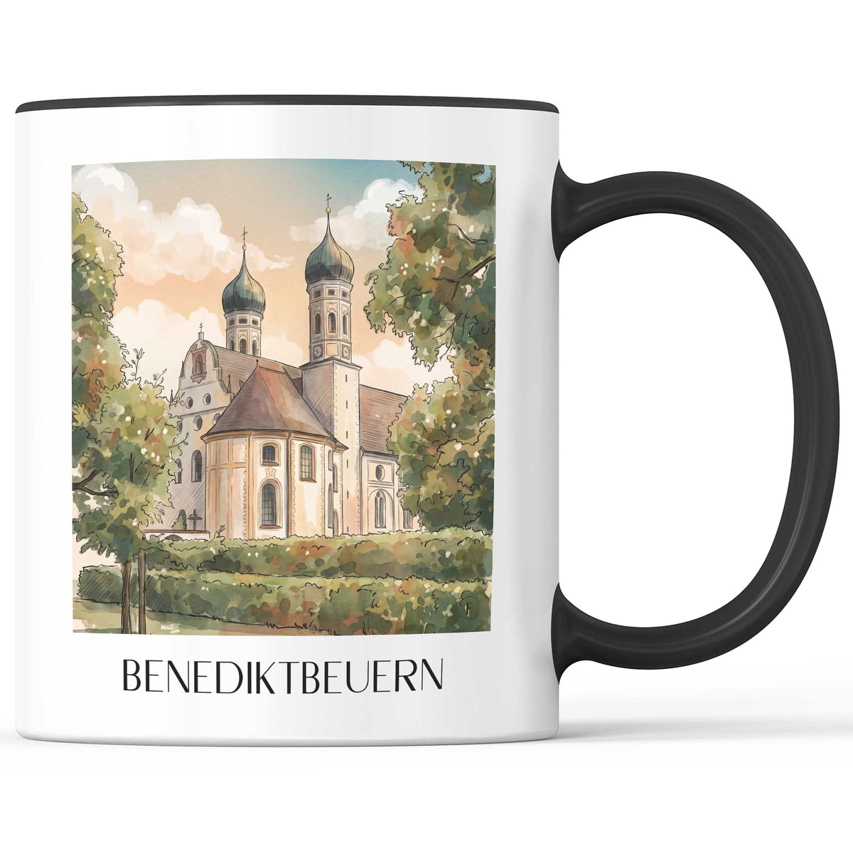 benediktbeuern-alpenvorland-deutschland-kaffeebecher-aquarell