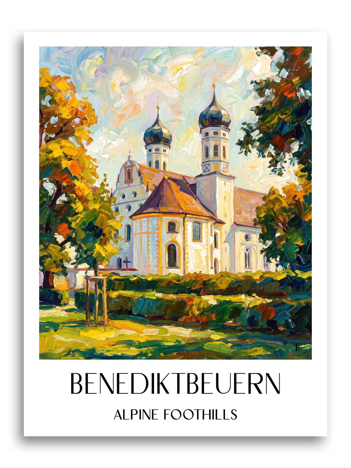 Benediktbeuern Poster - Alpenvorland - Deutschland Kunstdruck - Ölgemälde von A4 bis A1 - favplace