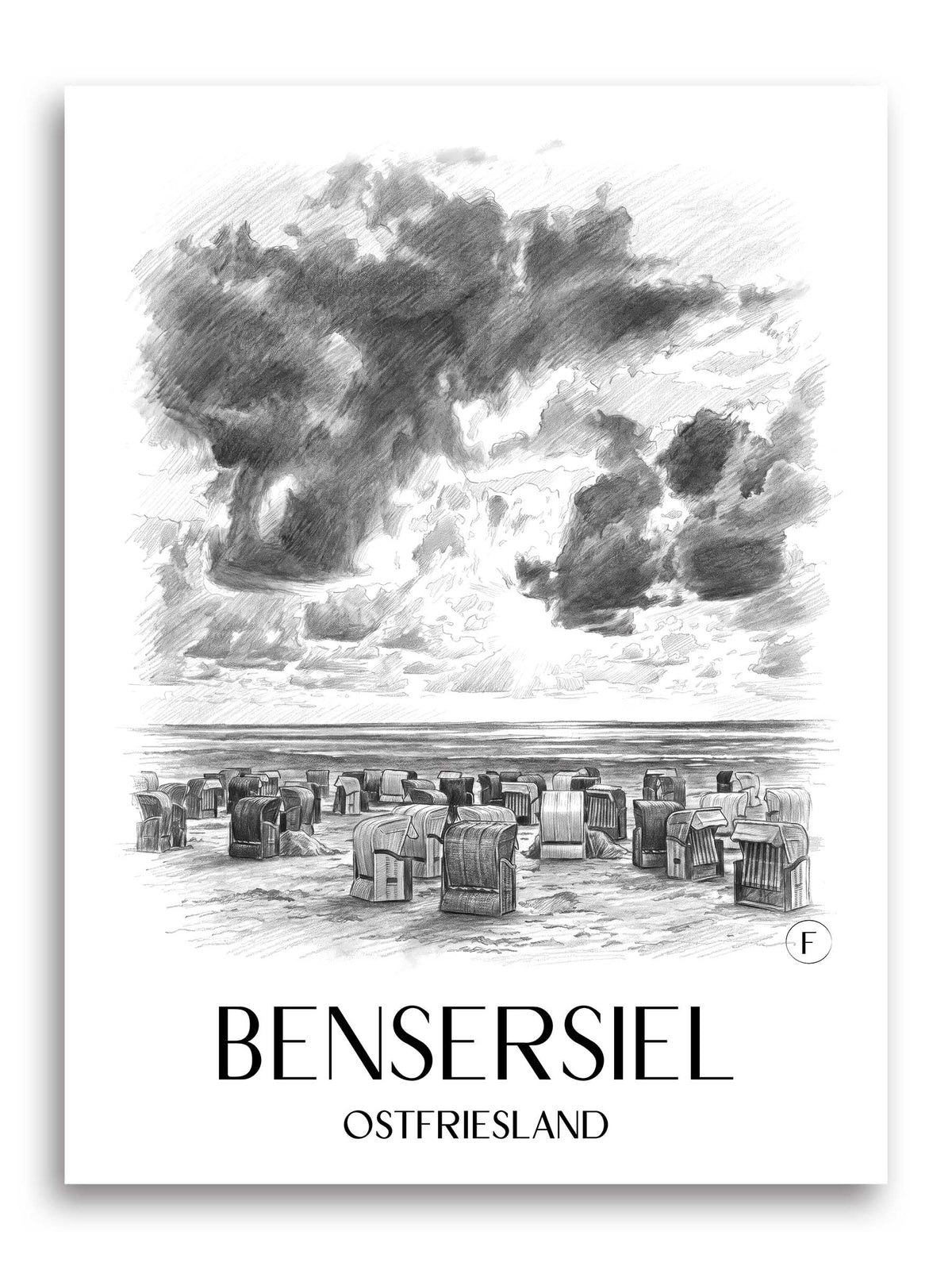 bensersiel-ostfriesland-deutschland-poster-bleistift-zeichnung-drawing