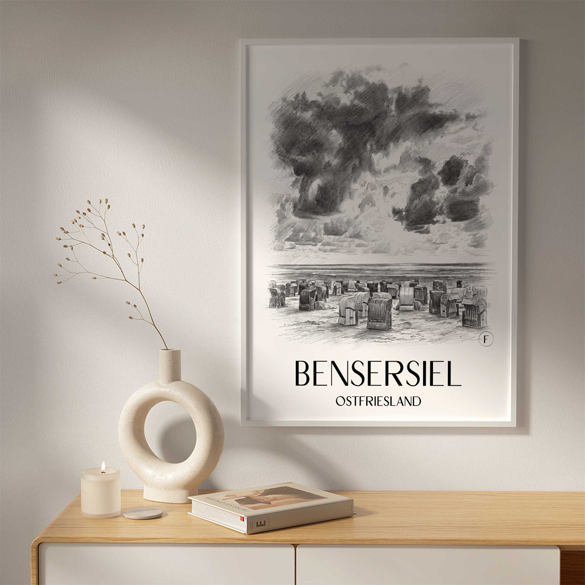 bensersiel-ostfriesland-deutschland-poster-bleistift-zeichnung-drawing