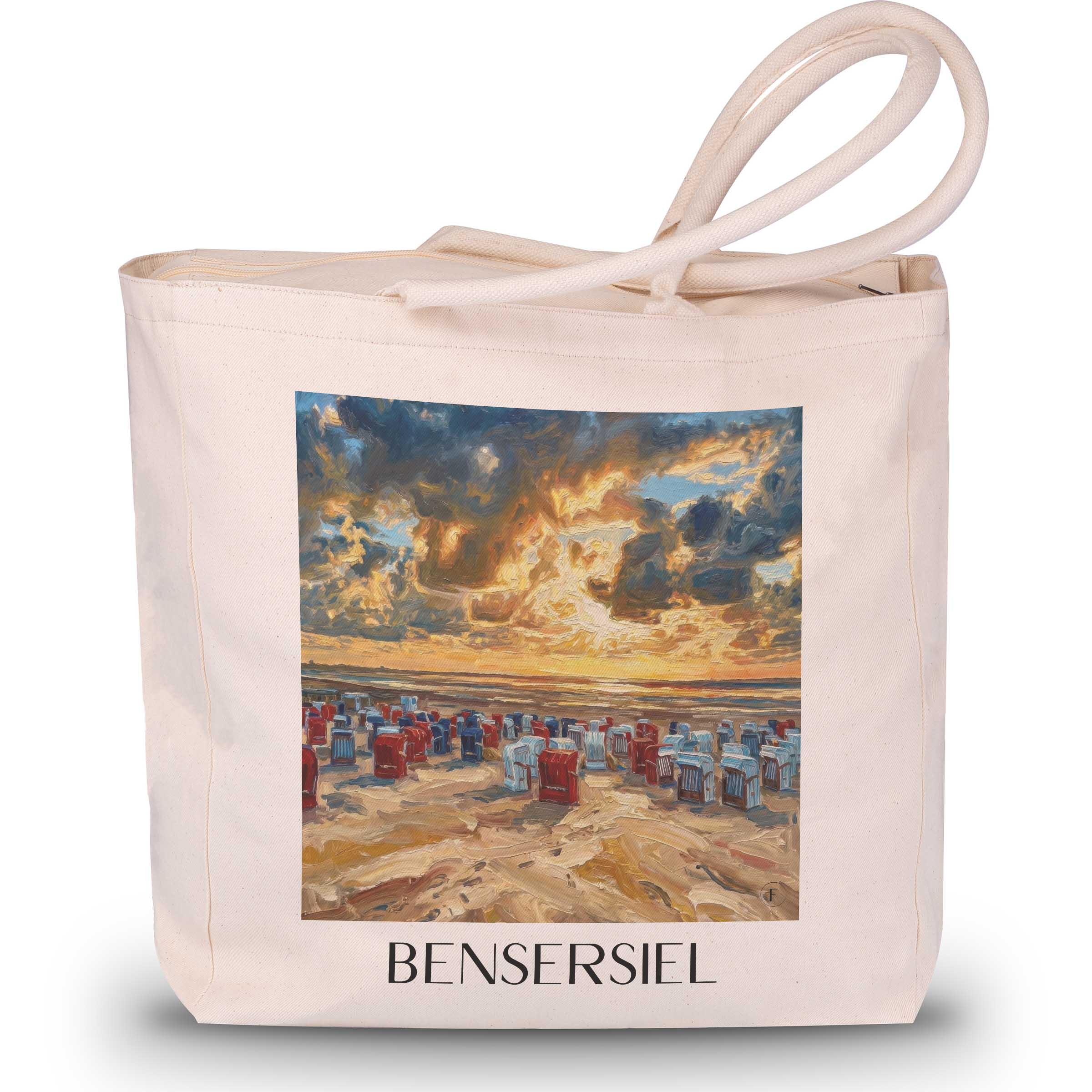 bensersiel-ostfriesland-deutschland-einkaufstasche-oil-painting-oelgemaelde