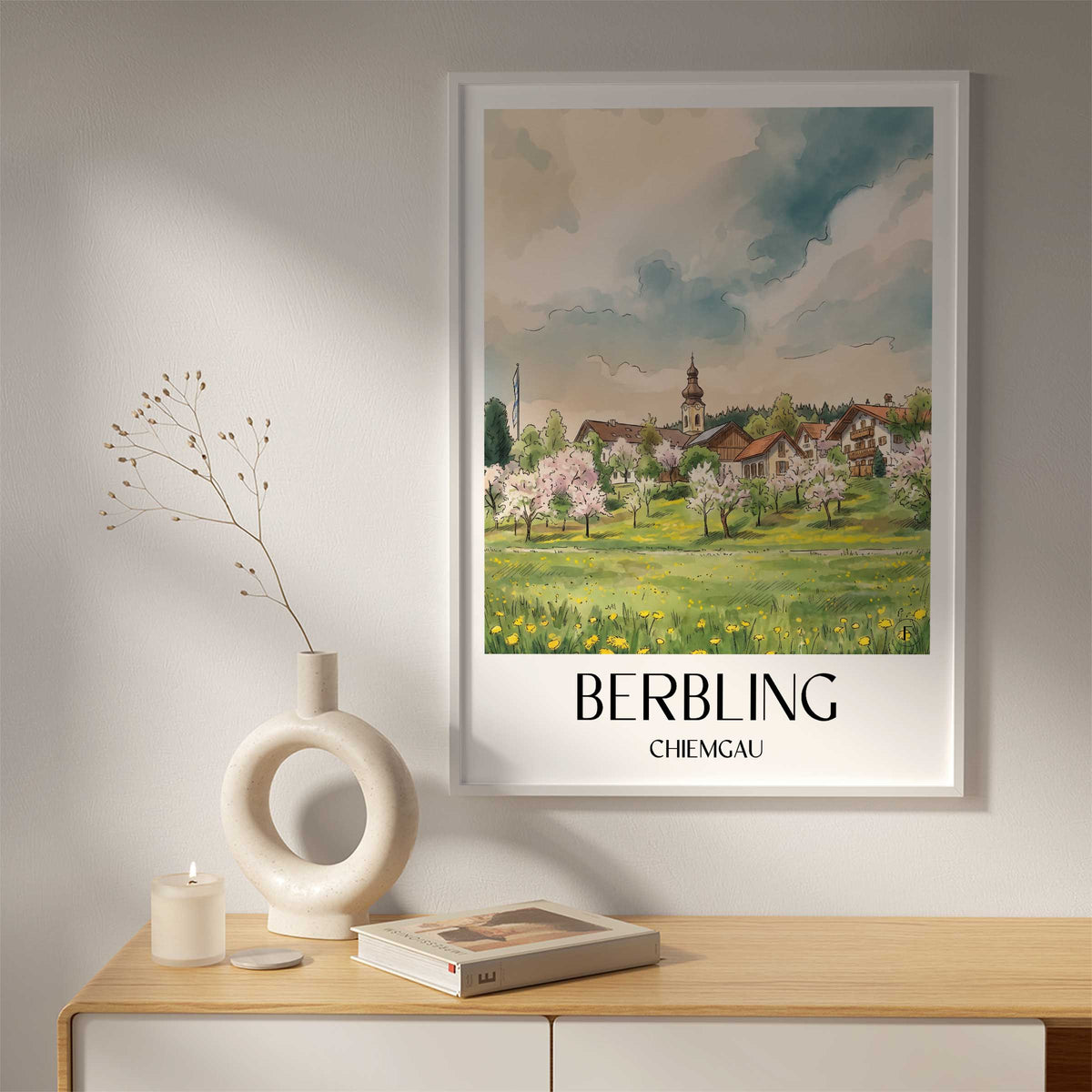 berbling-chiemgau-deutschland-poster-aquarell
