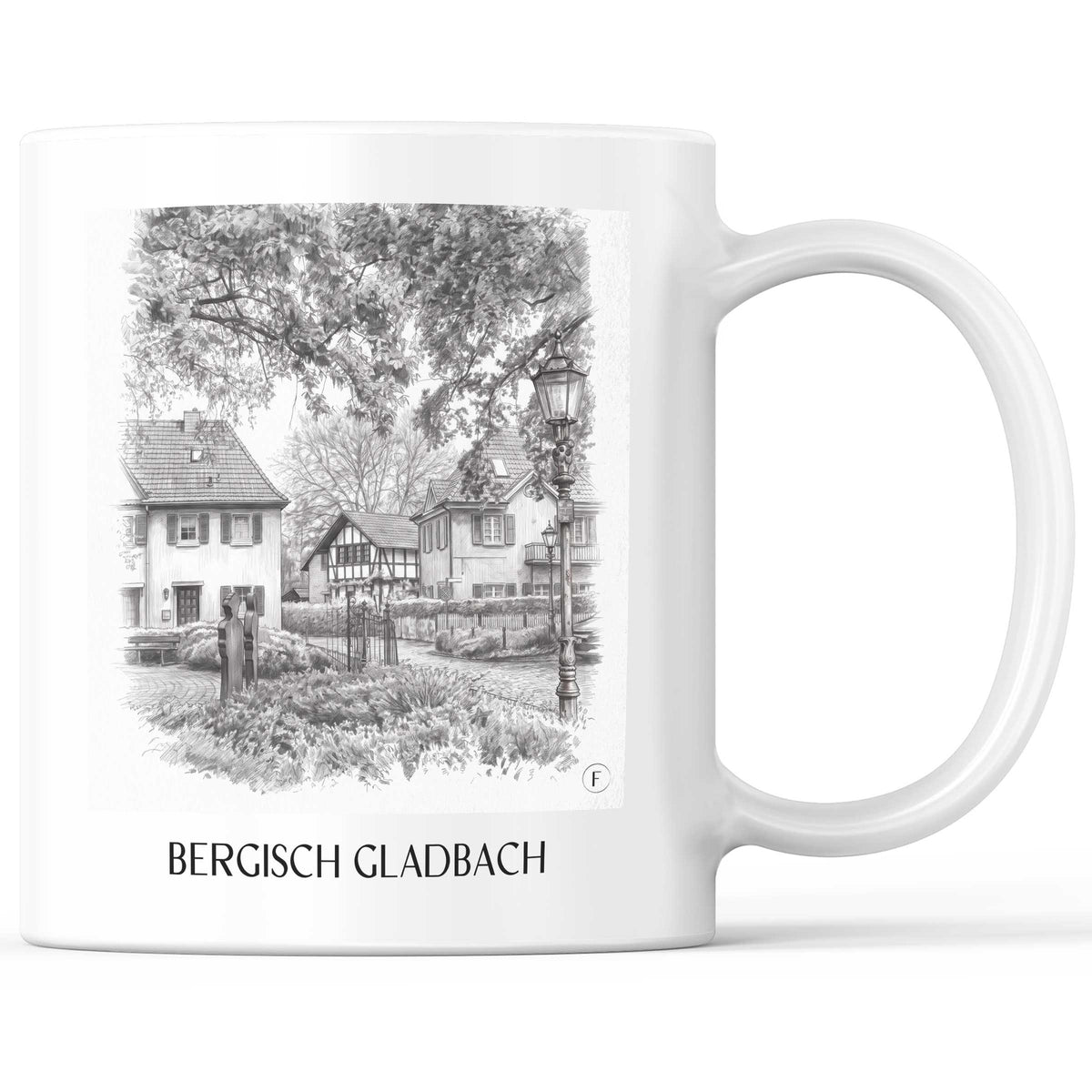 Bergisch Gladbach Kaffeebecher - Nordrhein-Westfalen - Deutschland Becher - Kaffeetasse im Zeichnung Stil