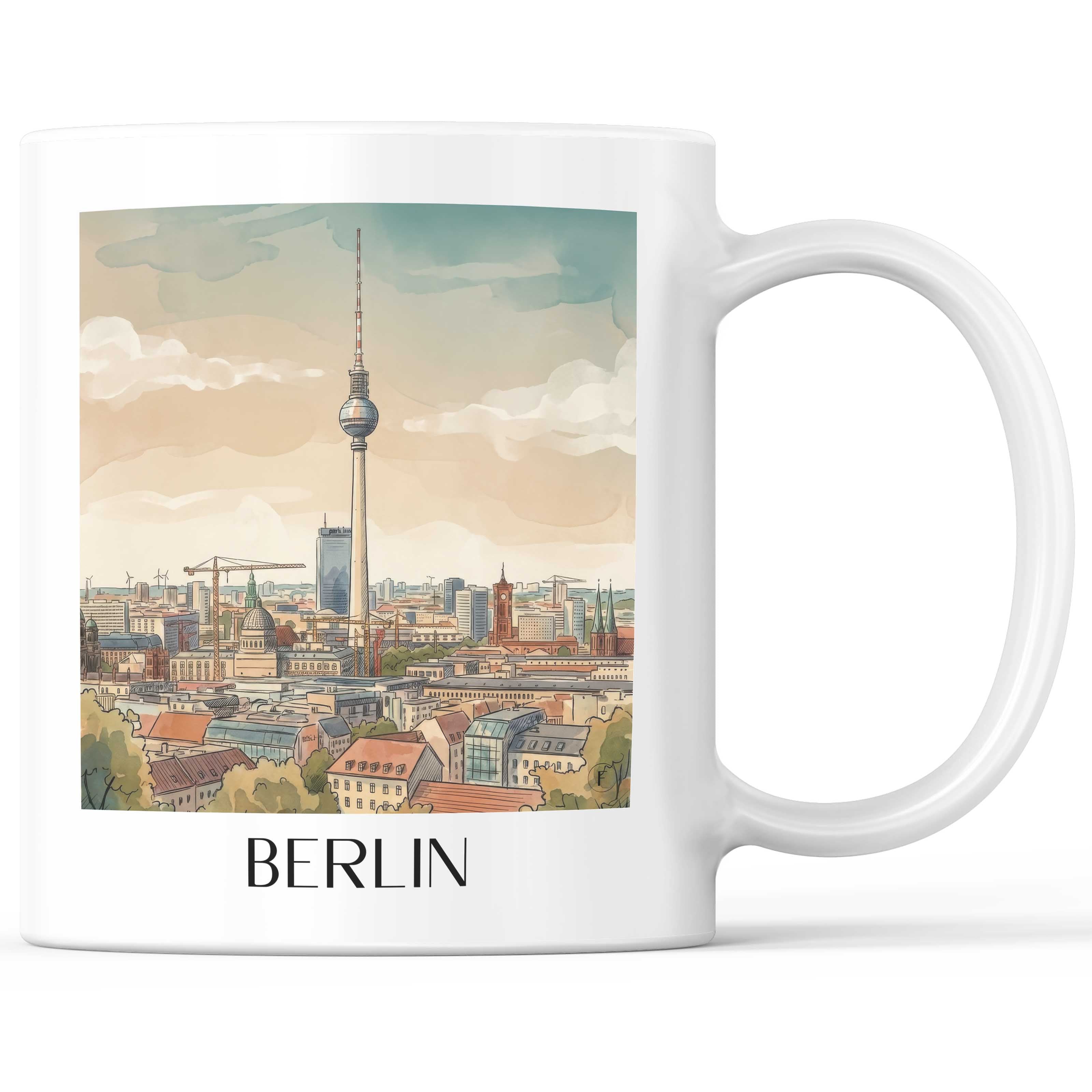 Berlin - Deutschland Becher - Kaffeetasse im Aquarell Stil - favplace