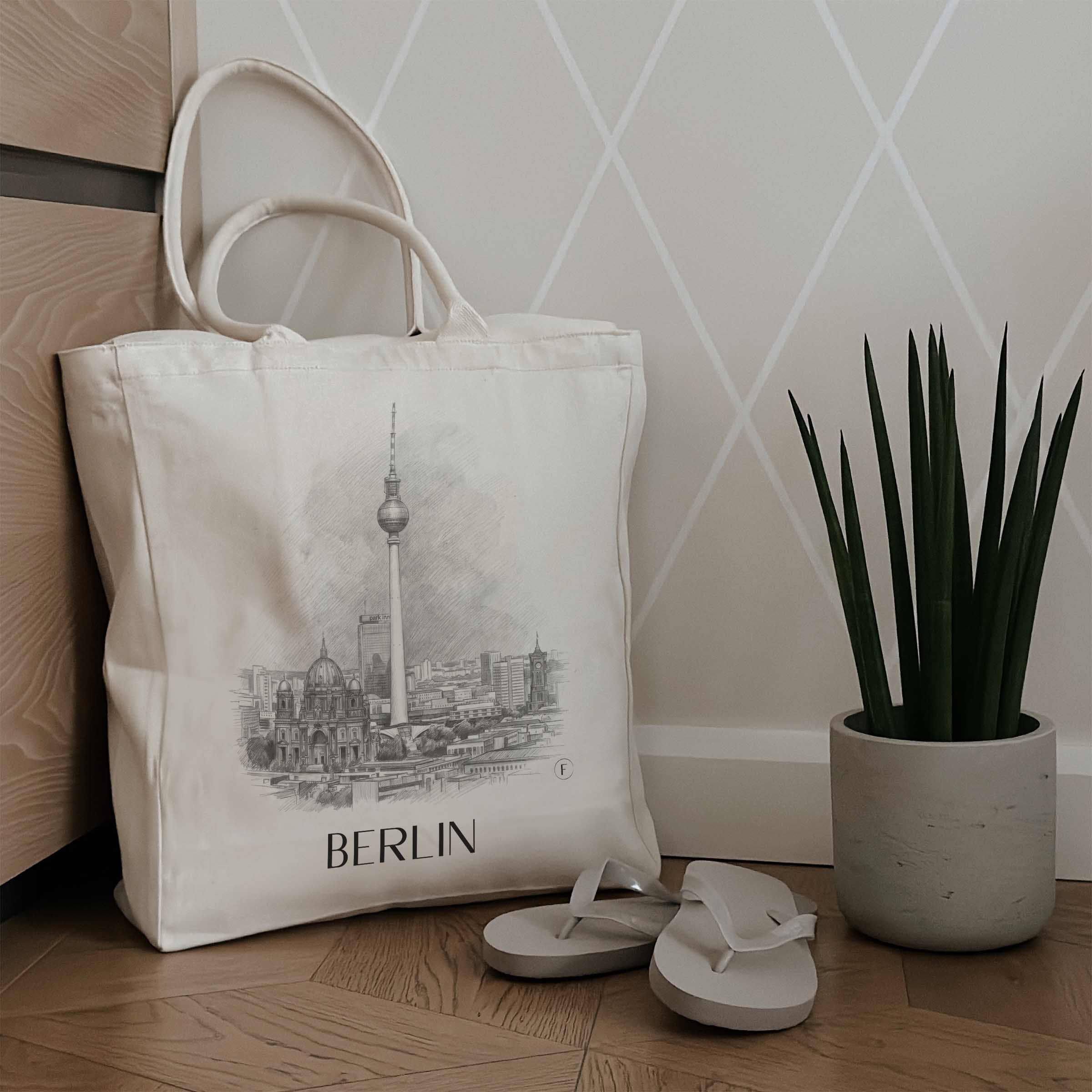 berlin-deutschland-einkaufstasche-bleistift-zeichnung-drawing