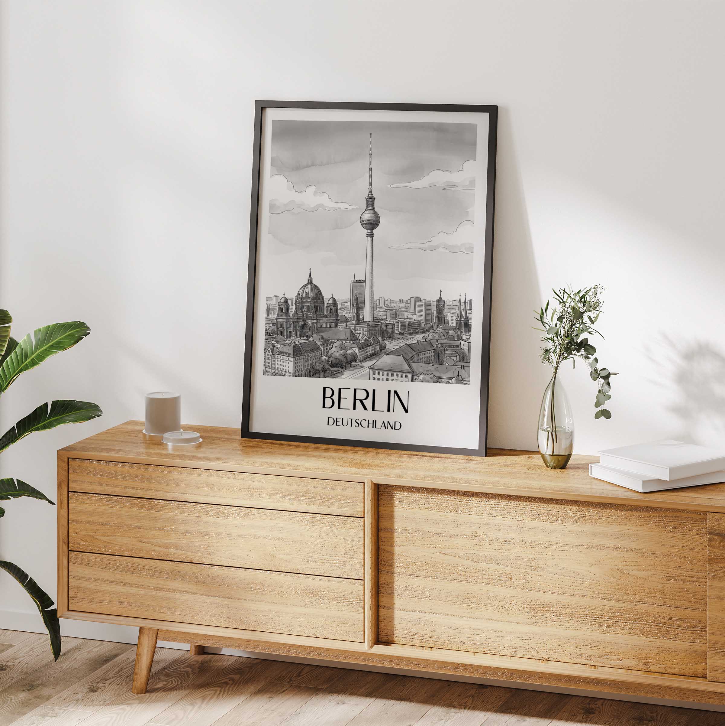 berlin-deutschland-poster-aquarell-schwarz-weiss
