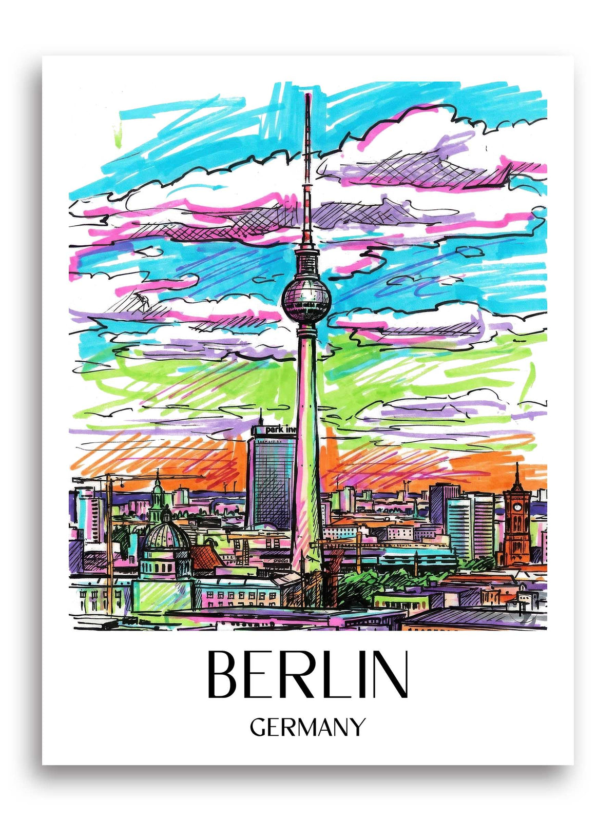 Berlin Poster - - Deutschland Kunstdruck - Tag Graffiti von A4 bis A1 - favplace