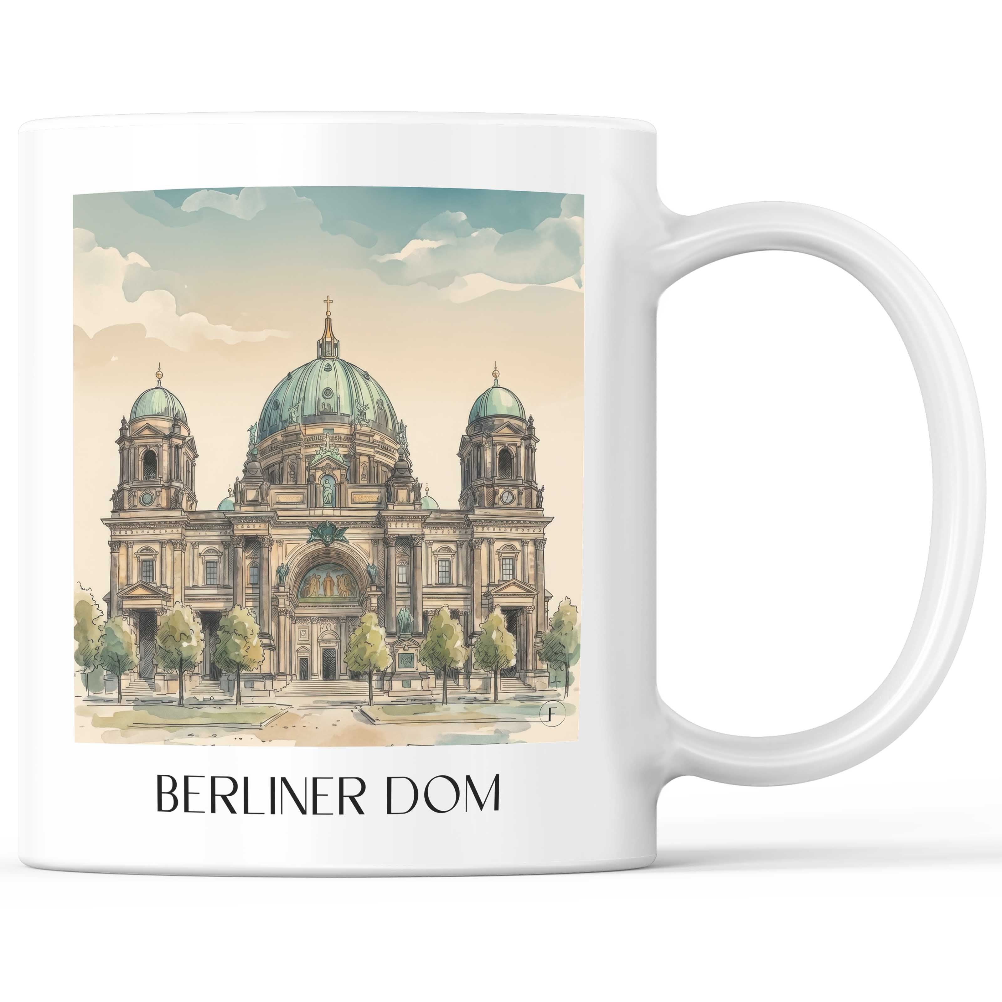 Berliner Dom Kaffeebecher - Berlin - Deutschland Becher - Kaffeetasse im Aquarell Stil - favplace