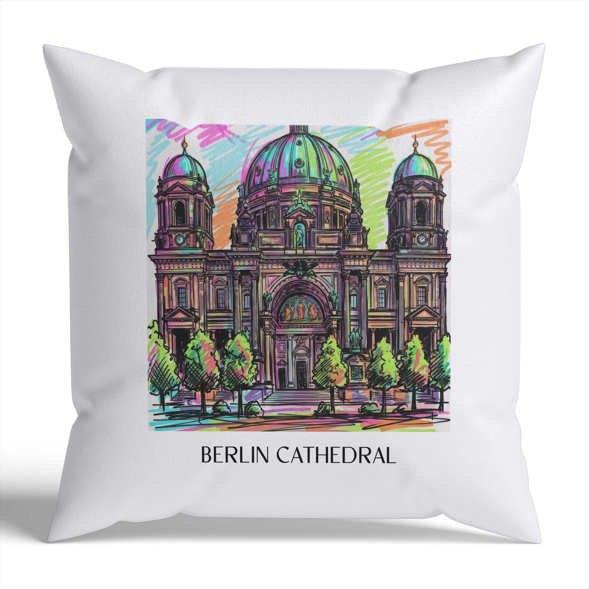 Berliner Dom Kissenhülle - Zierkissen Bezug - Berlin - Deutschland Kissen bzw. Kissenbezug im Tag Graffiti Stil - favplace