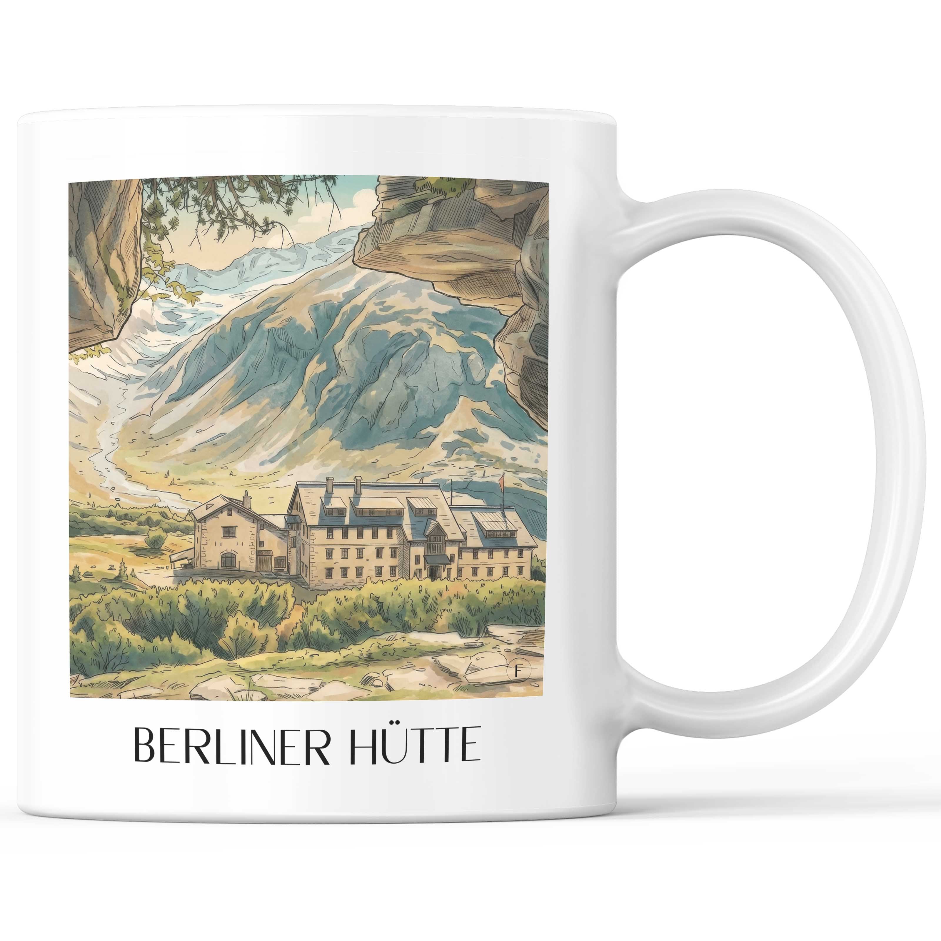 berliner-hütte-zillertaler-alpen-österreich-kaffeebecher-aquarell