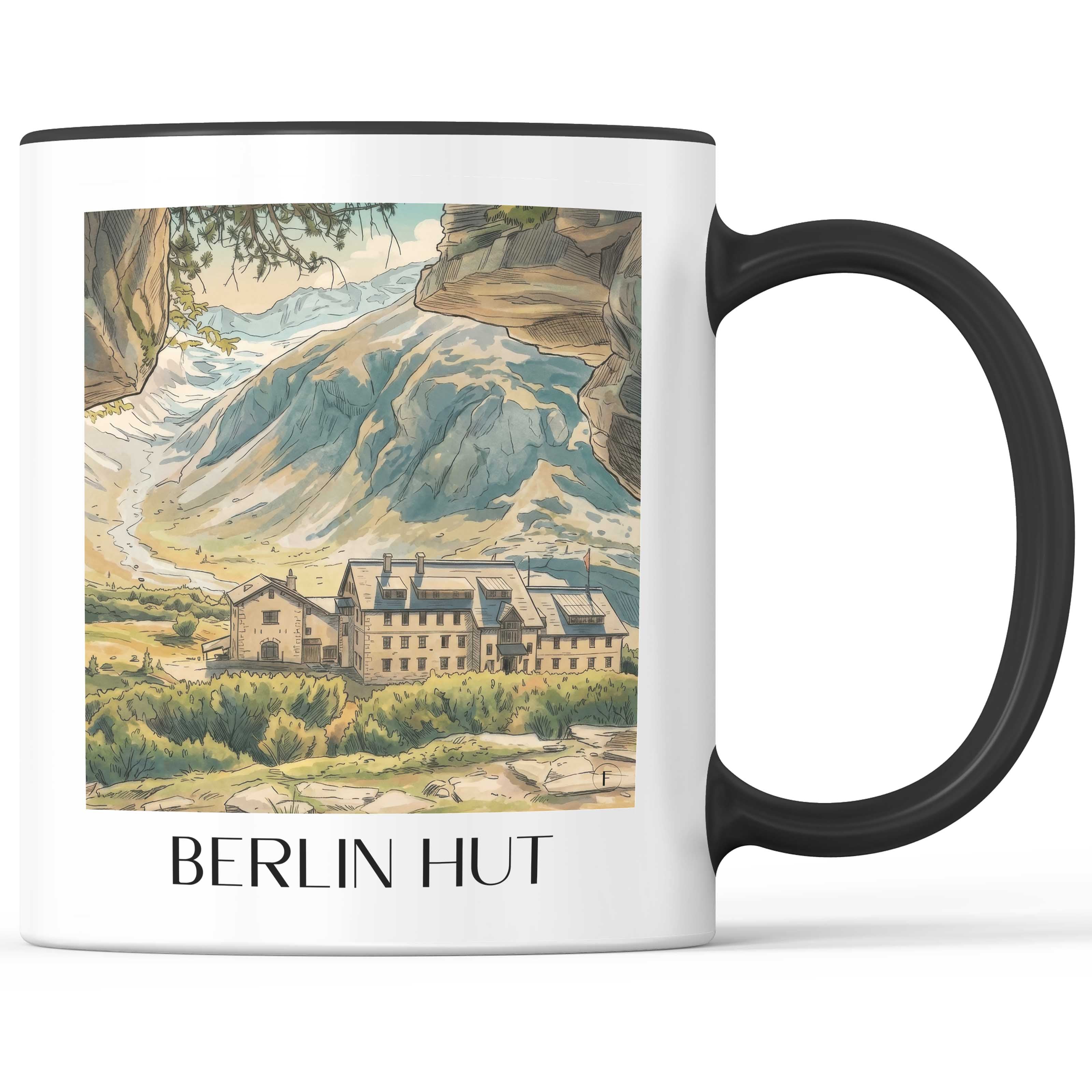 Berliner Hütte Kaffeebecher - Zillertaler Alpen - Österreich Becher - Kaffeetasse im Aquarell Stil - favplace