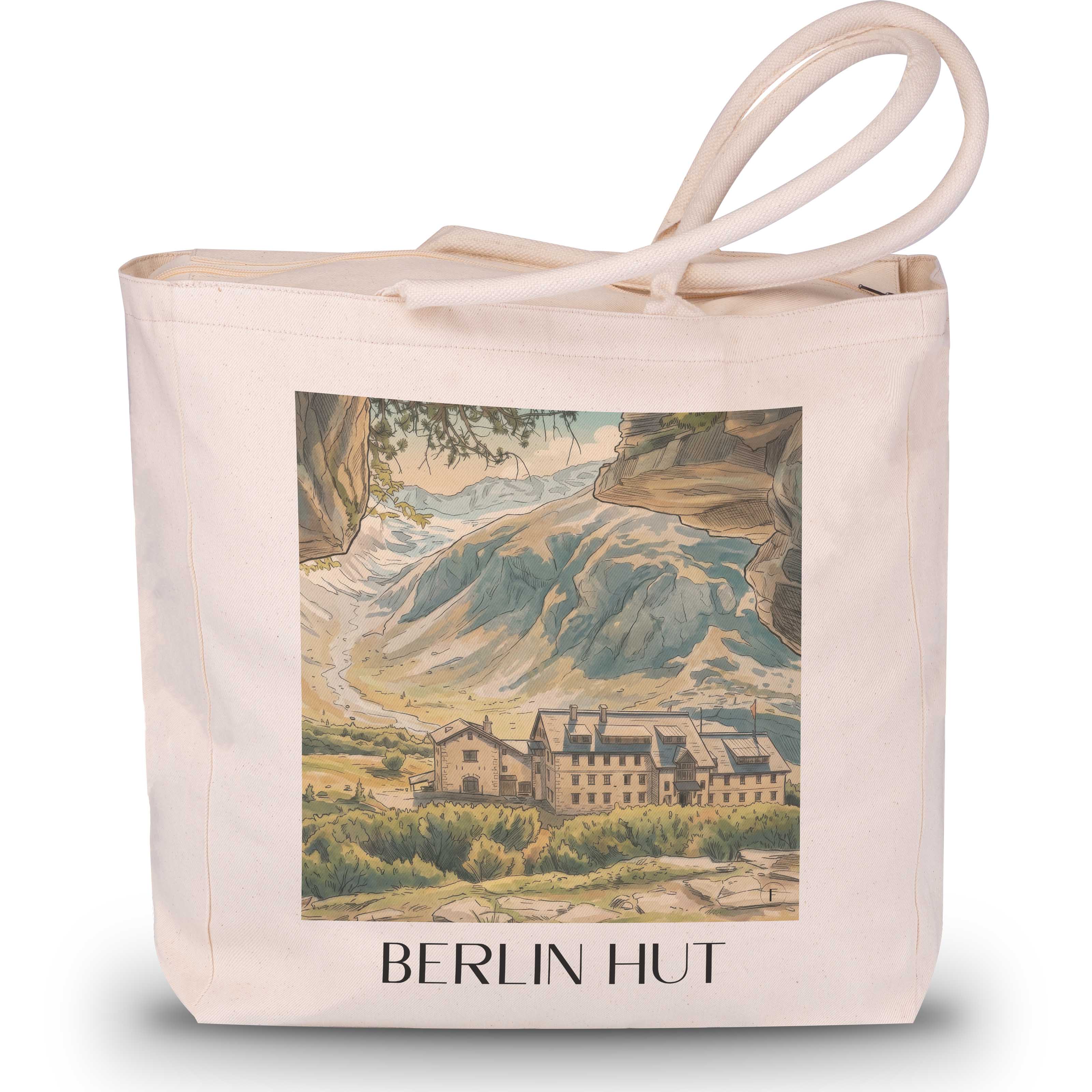 Berliner Hütte Shopping Tasche - Zillertaler Alpen - Österreich Tote Bag - Einkaufstasche im Aquarell Stil - favplace