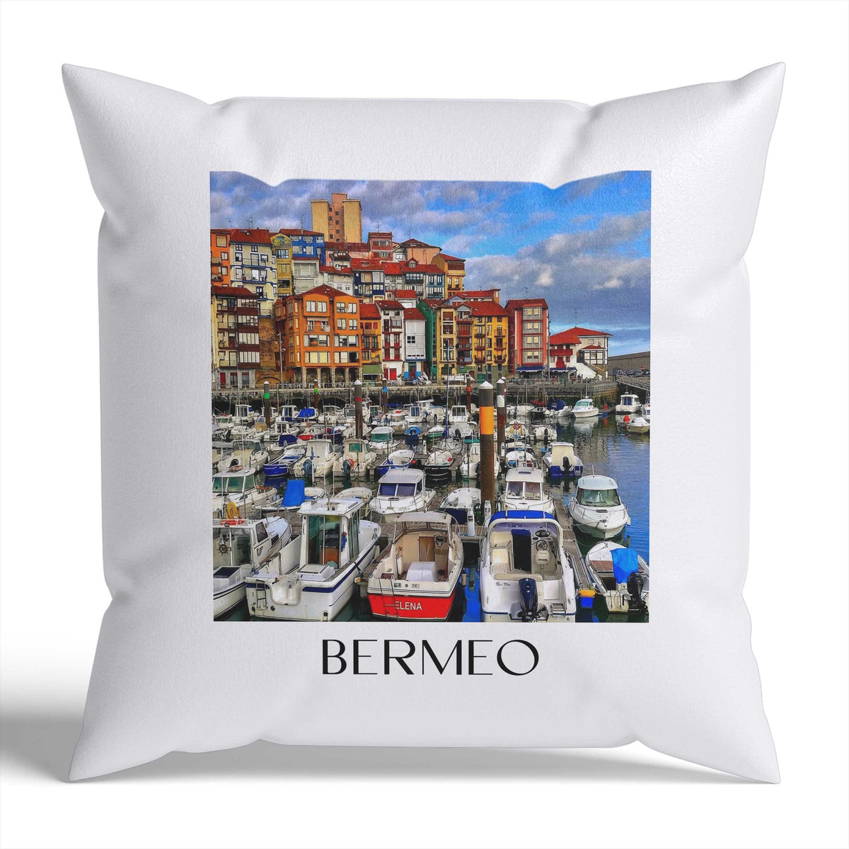 Bermeo Kissenhülle - Zierkissen Bezug - Spanien - Spanien Kissen bzw. Kissenbezug im Ölgemälde Stil - favplace