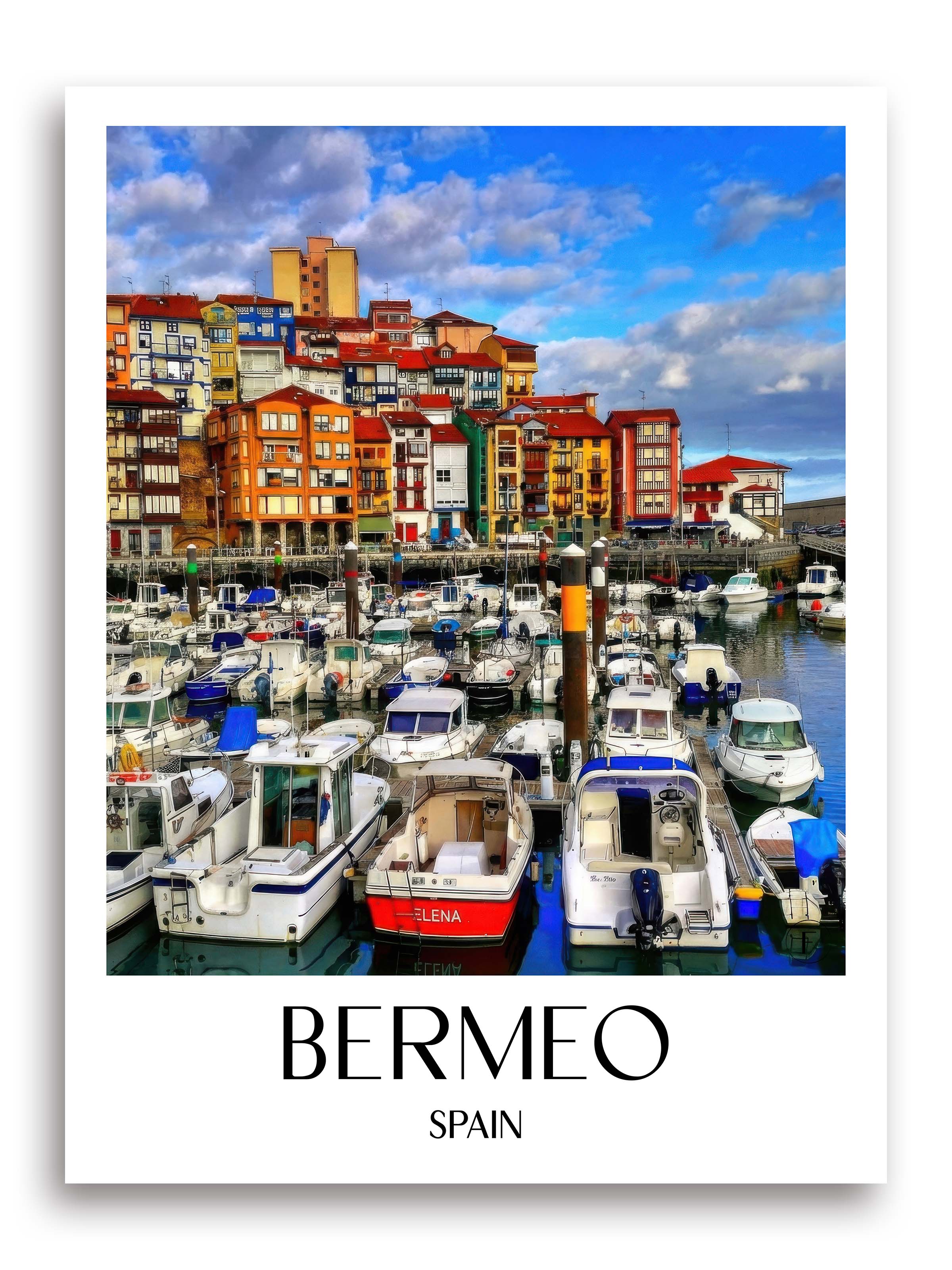 Bermeo Poster - Spanien - Spanien und Spanien Kunstdruck - Ölgemälde von A4 bis A1 - favplace