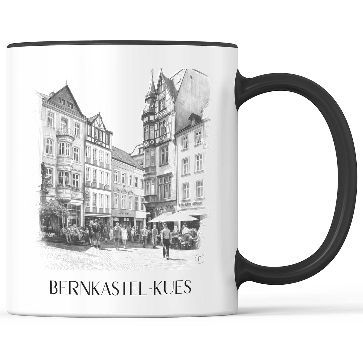 Bernkastel-Kues Kaffeebecher - Rheinland-Pfalz - Deutschland Becher - Kaffeetasse im Zeichnung Stil