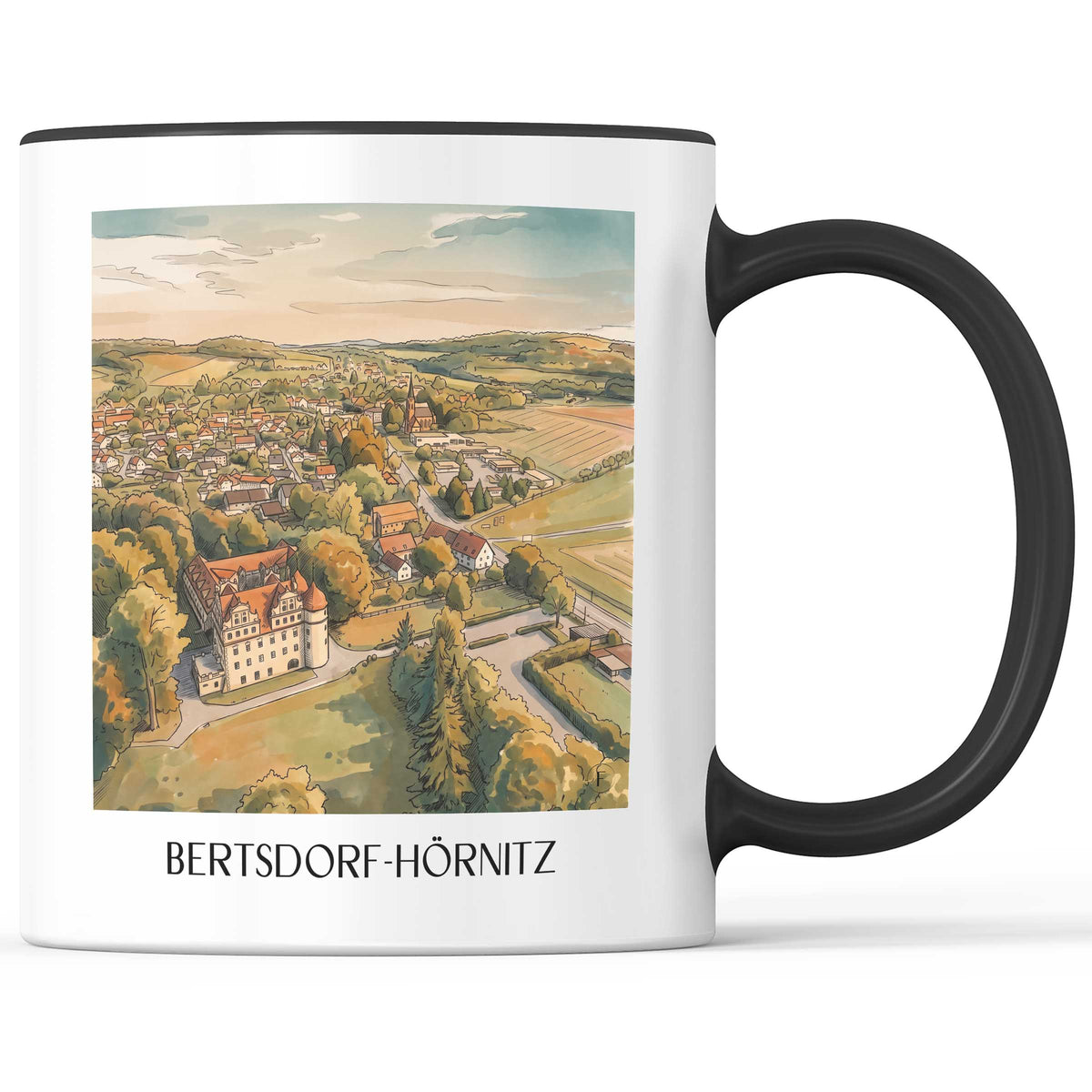 bertsdorf-hörnitz-oberlausitz-deutschland-kaffeebecher-aquarell
