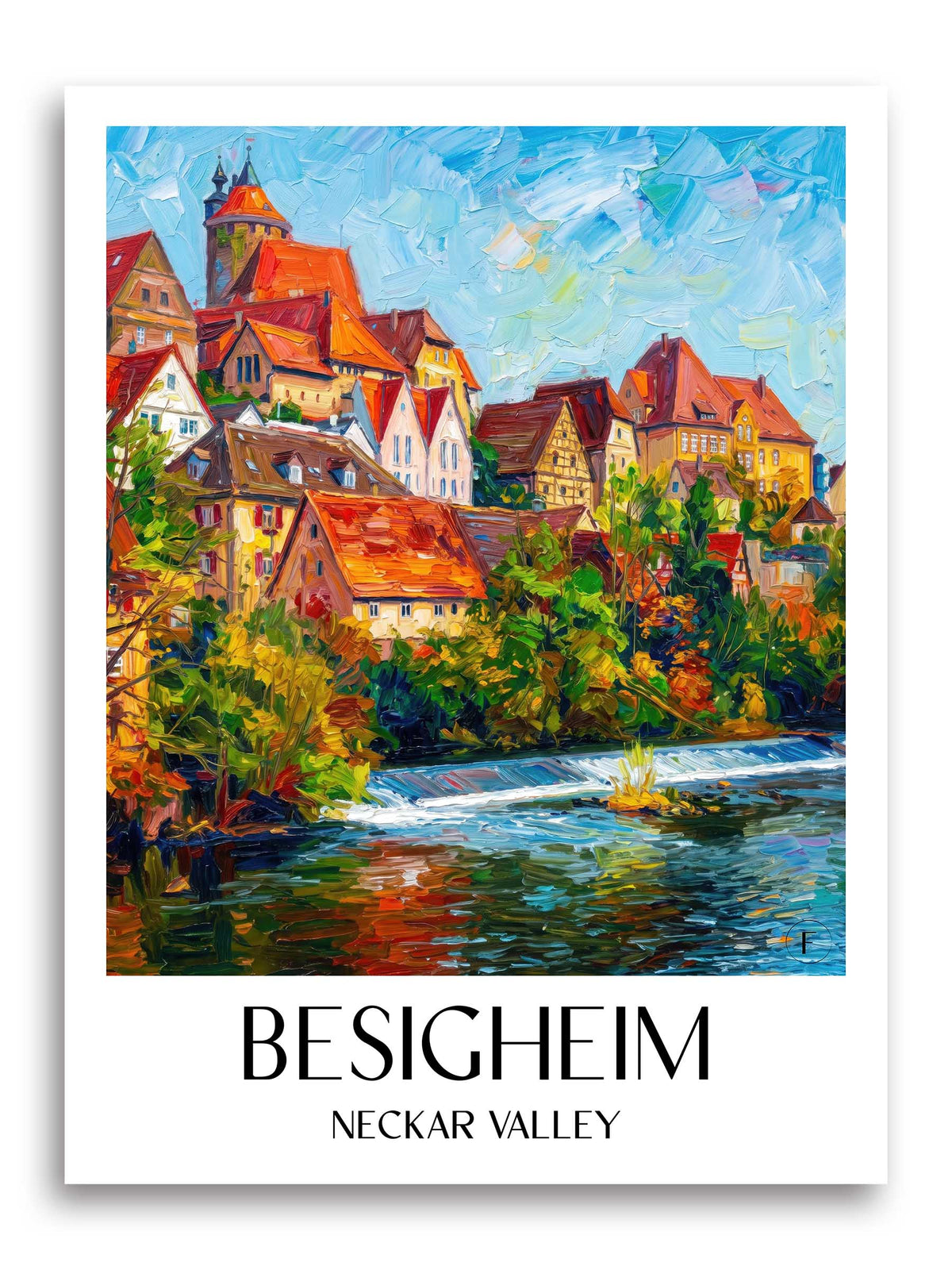 Besigheim Poster - Neckartal - Deutschland Kunstdruck - Ölgemälde von A4 bis A1
