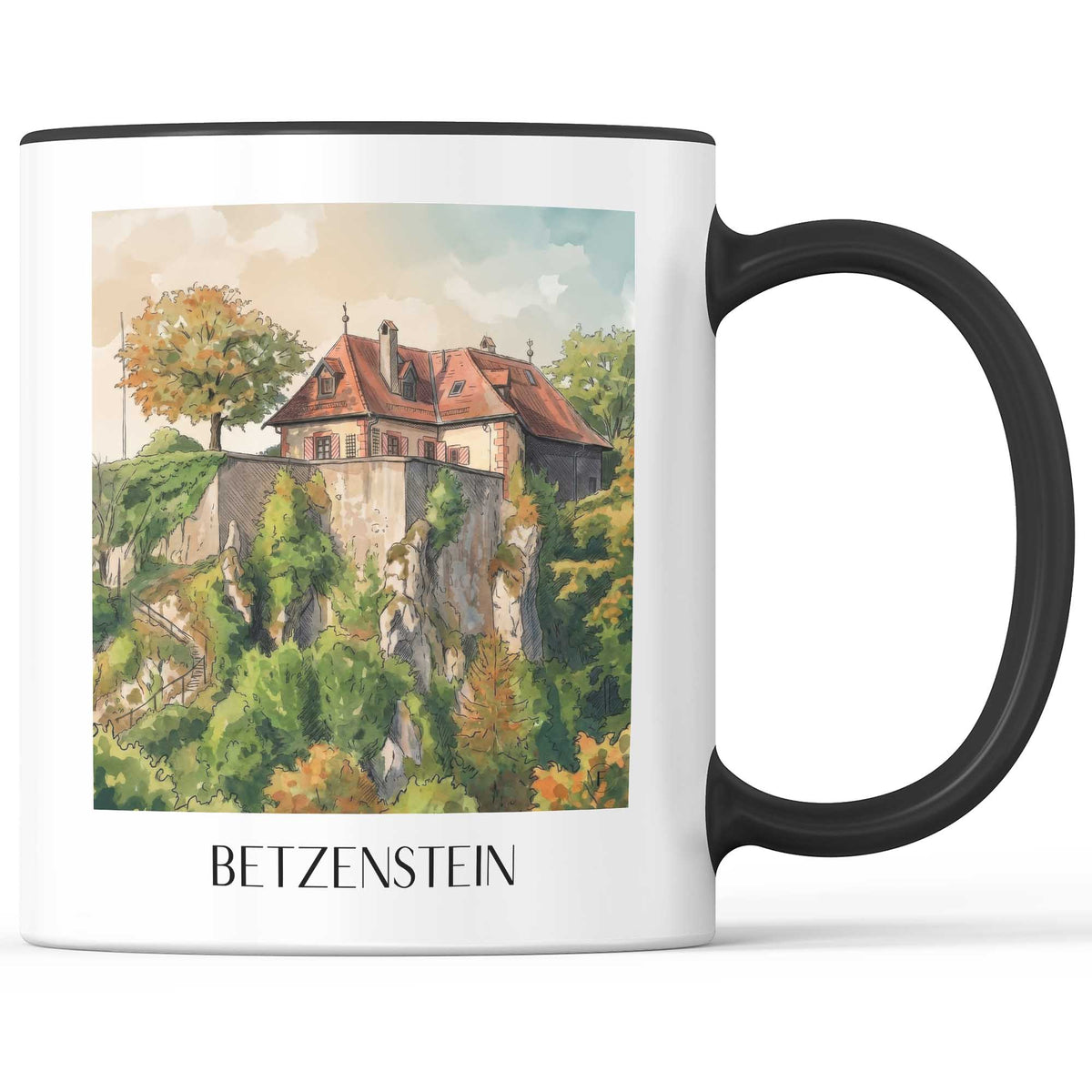 Betzenstein Kaffeebecher - Bayern - Deutschland Becher - Kaffeetasse im Aquarell Stil - favplace