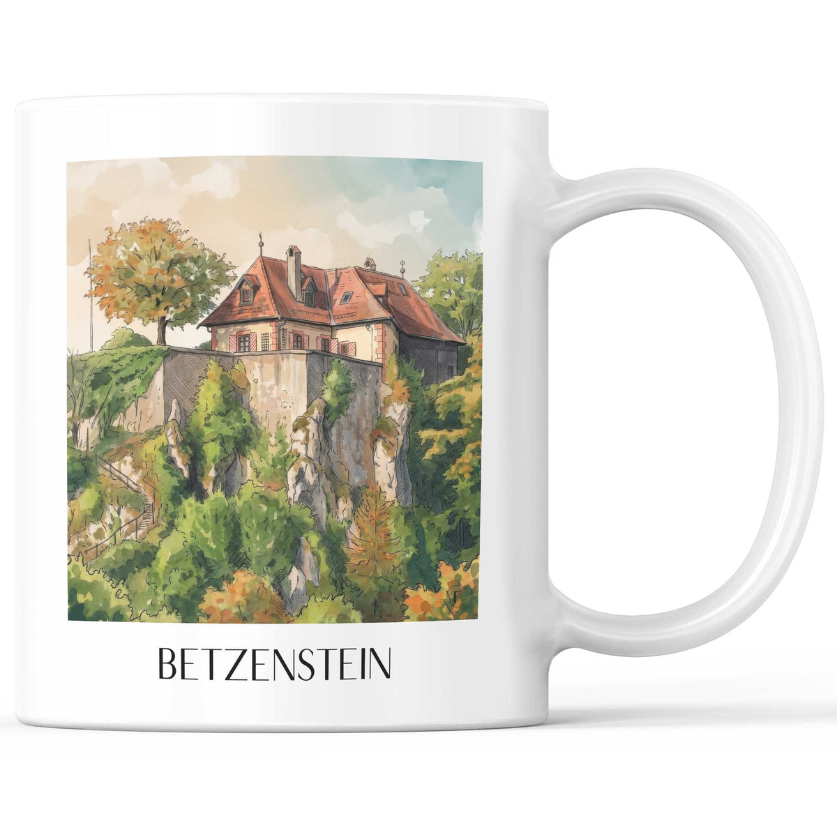 Betzenstein Kaffeebecher - Bayern - Deutschland Becher - Kaffeetasse im Aquarell Stil - favplace