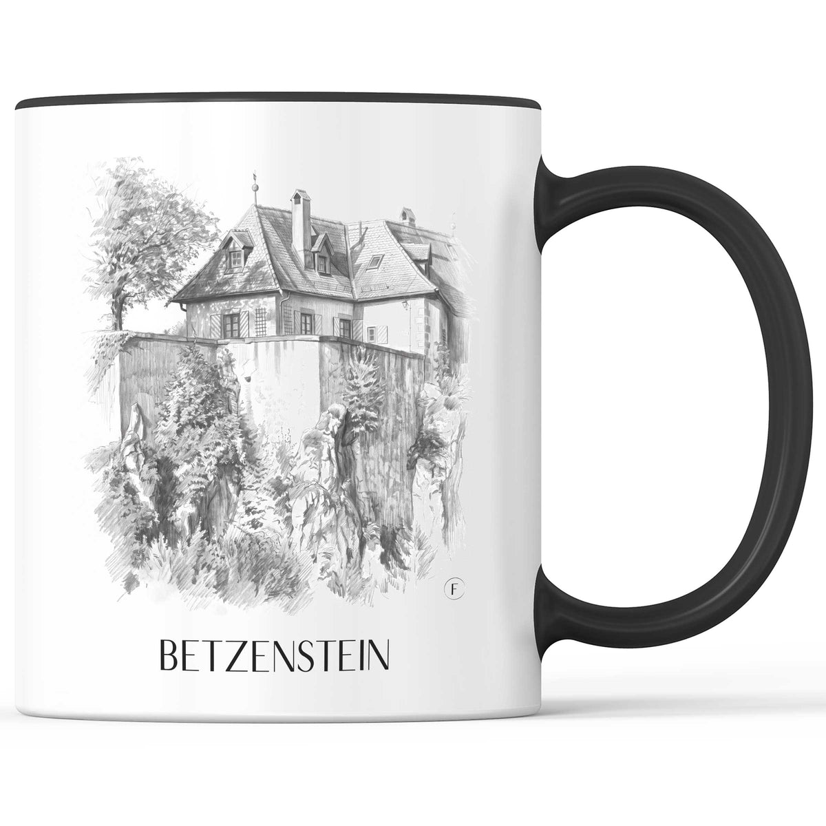 Betzenstein Kaffeebecher - Bayern - Deutschland Becher - Kaffeetasse im Zeichnung Stil