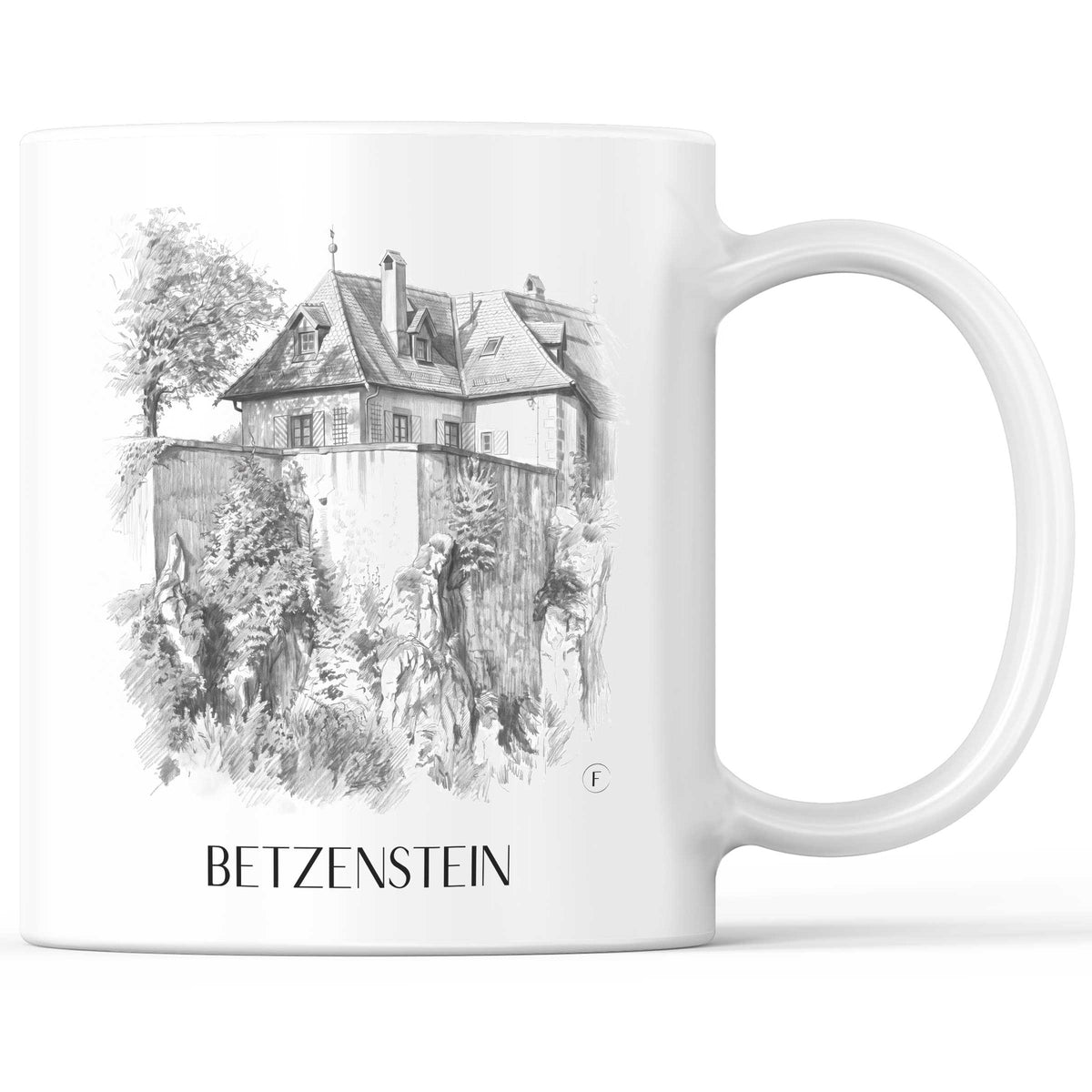 Betzenstein Kaffeebecher - Bayern - Deutschland Becher - Kaffeetasse im Zeichnung Stil
