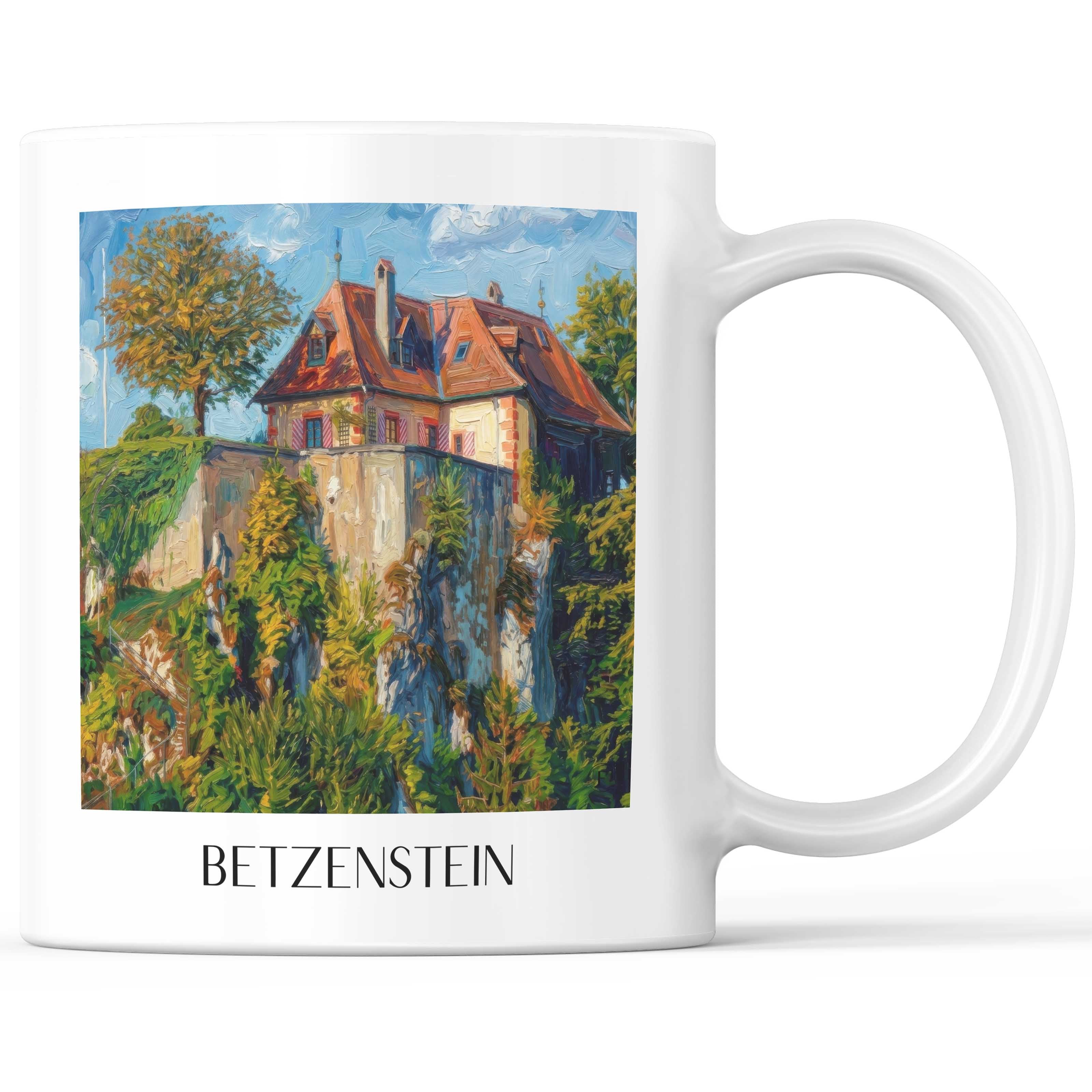 Betzenstein Kaffeebecher - Bayern - Deutschland Becher - Kaffeetasse im Ölgemälde Stil - favplace