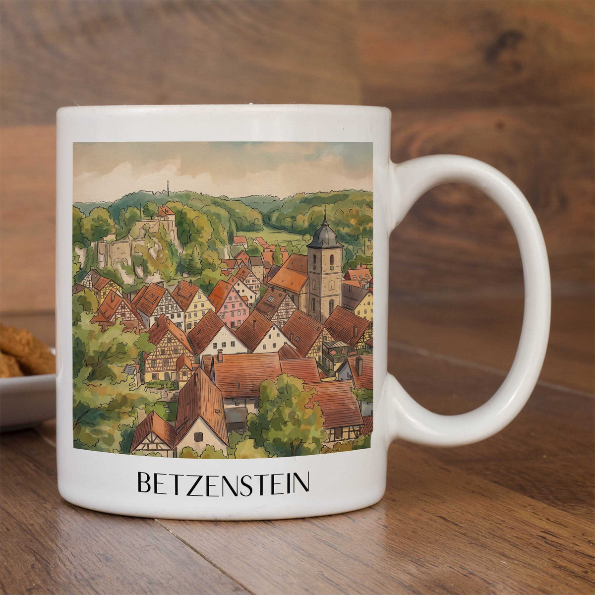 betzenstein-fränkische-schweiz-deutschland-kaffeebecher-aquarell