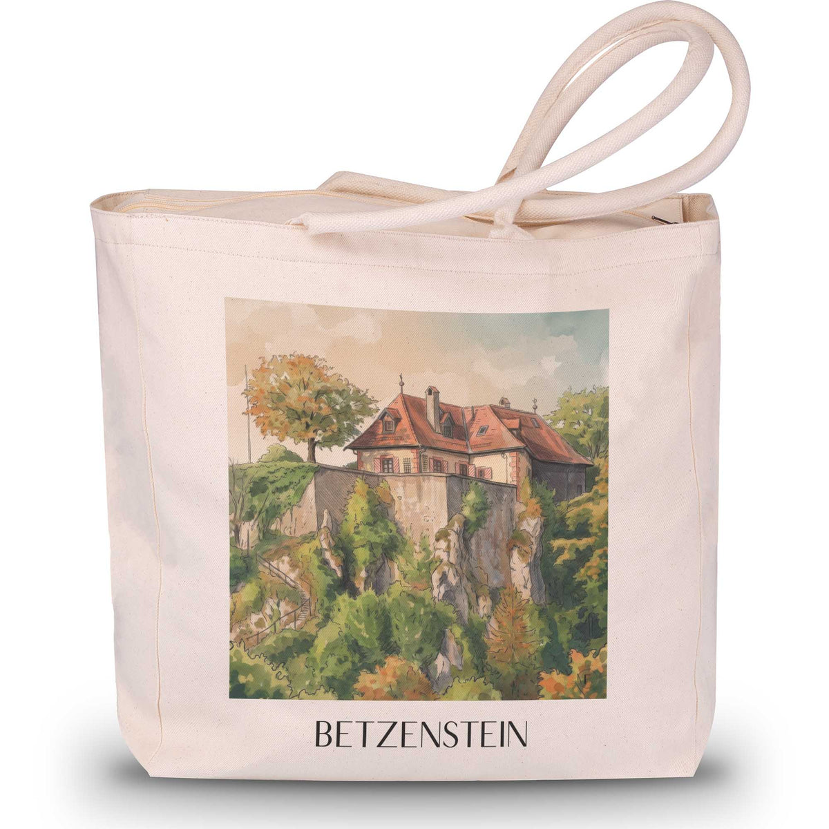 Betzenstein Shopping Tasche - Bayern - Deutschland Tote Bag - Einkaufstasche im Aquarell Stil - favplace