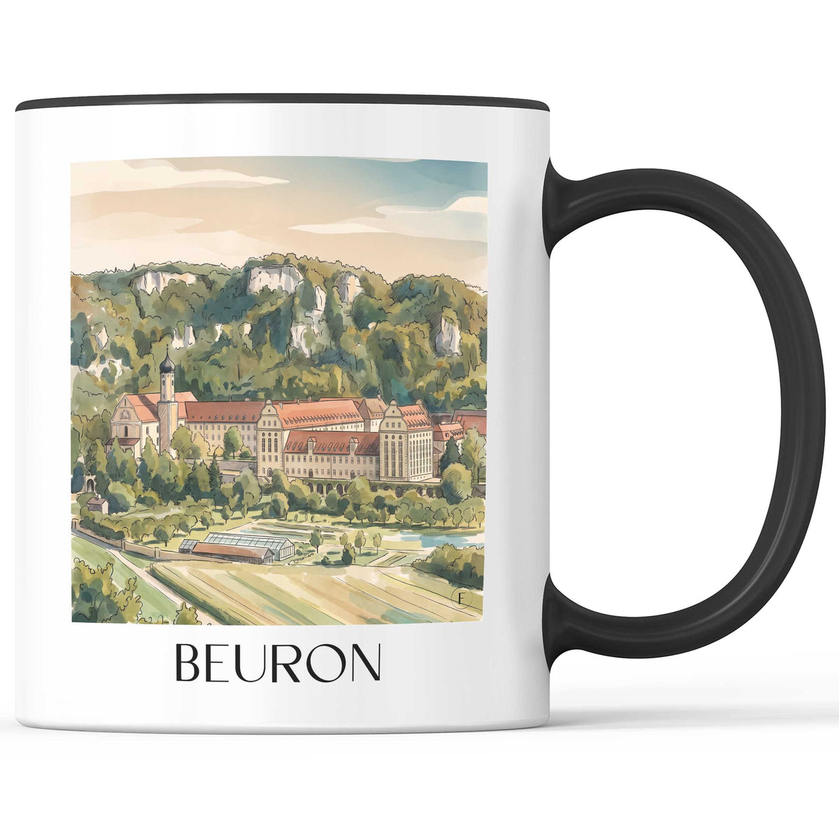 beuron-schwäbische-alb-deutschland-kaffeebecher-aquarell