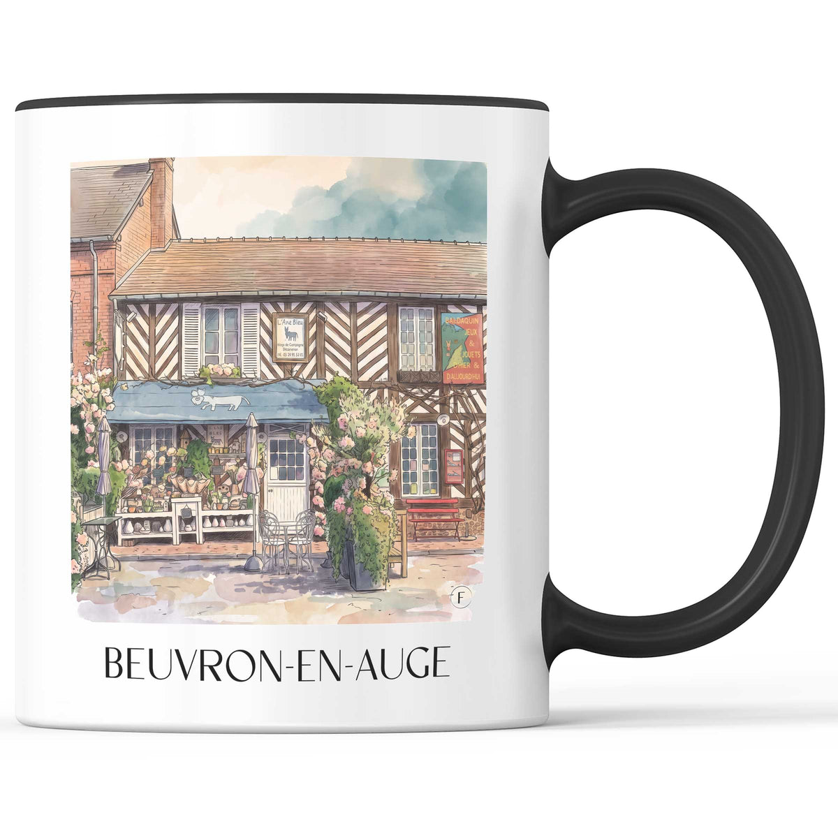 Beuvron-en-Auge Kaffeebecher - Pays d'Auge - Frankreich Becher - Kaffeetasse im Aquarell Stil - favplace