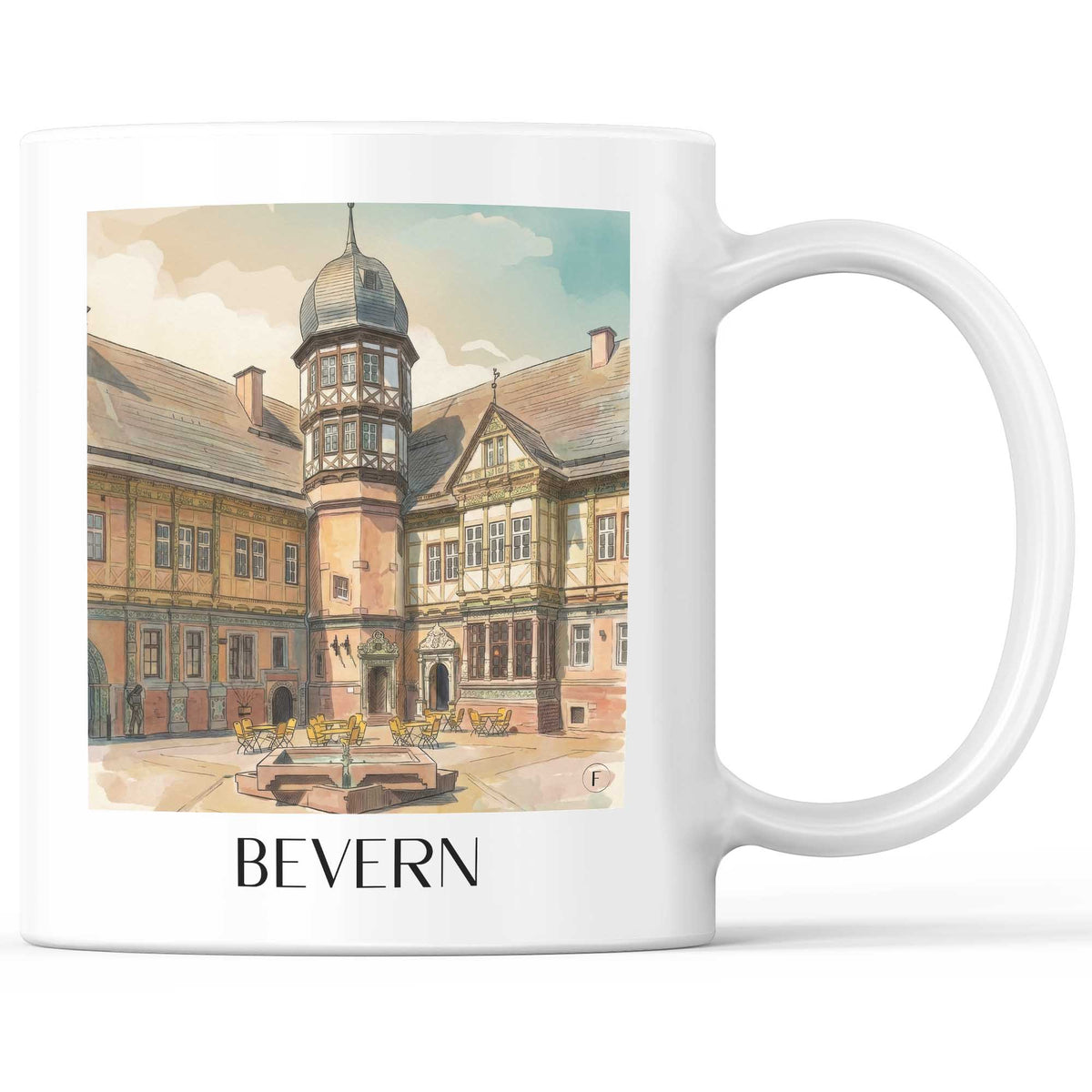 Bevern Kaffeebecher - Niedersachsen - Deutschland Becher - Kaffeetasse im Aquarell Stil - favplace