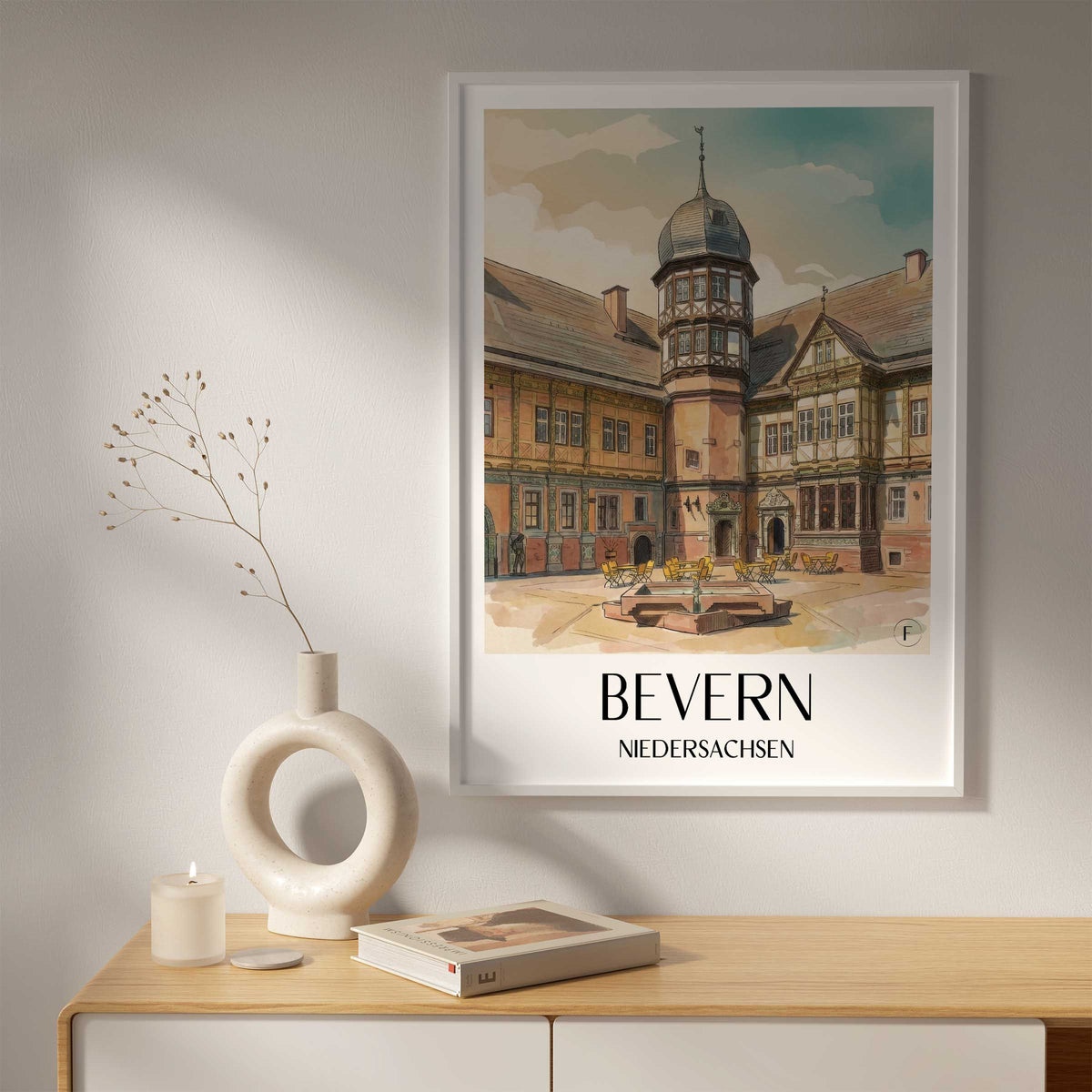 bevern-niedersachsen-deutschland-poster-aquarell