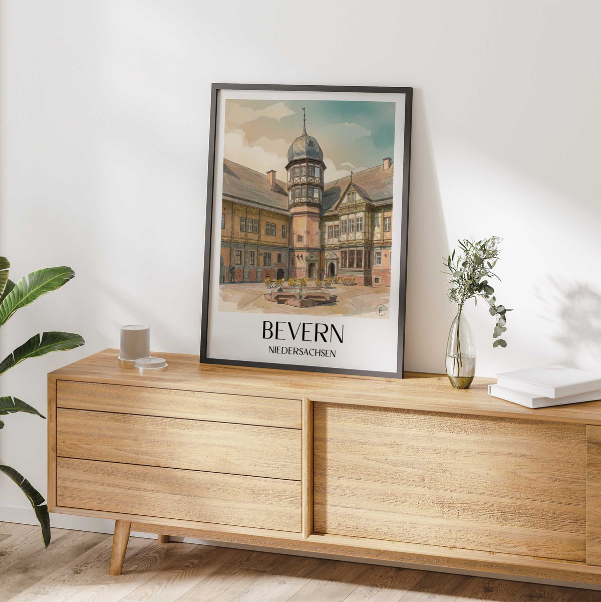 bevern-niedersachsen-deutschland-poster-aquarell