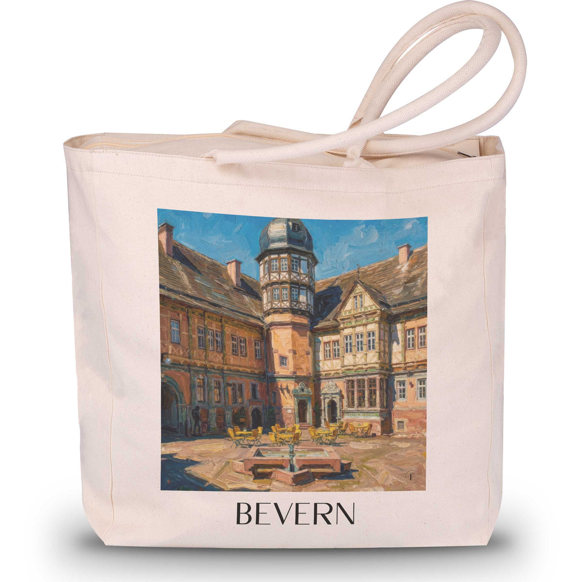 Bevern Shopping Tasche - Niedersachsen - Deutschland Tote Bag - Einkaufstasche im Ölgemälde Stil - favplace
