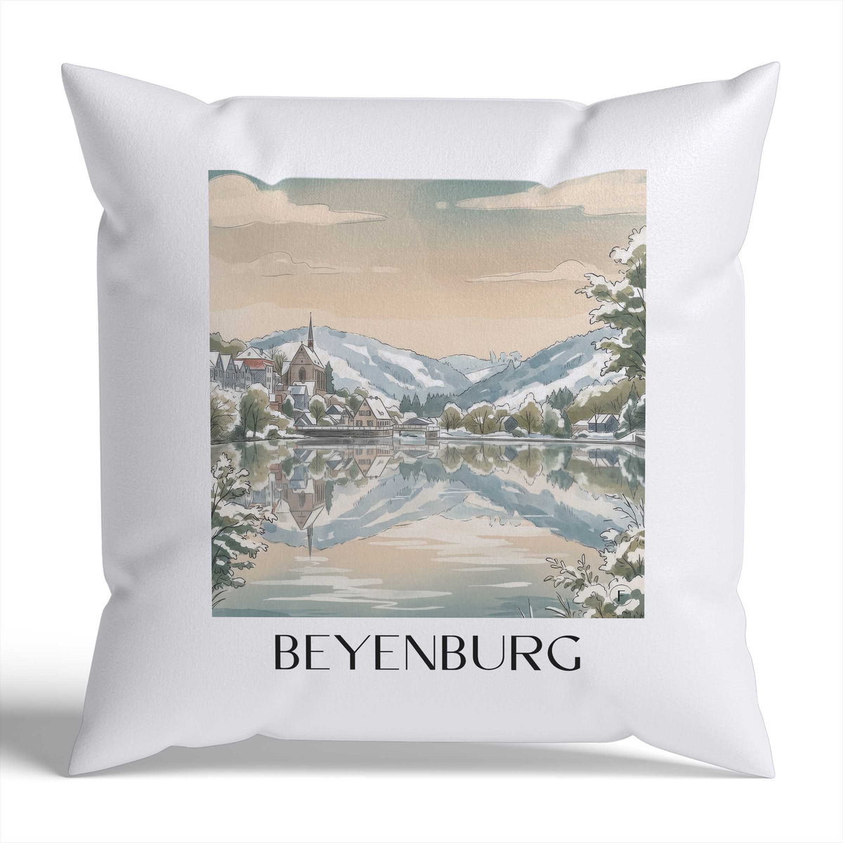Beyenburg Kissenhülle - Zierkissen Bezug - Wuppertal - Deutschland Kissen bzw. Kissenbezug im Aquarell Stil - favplace
