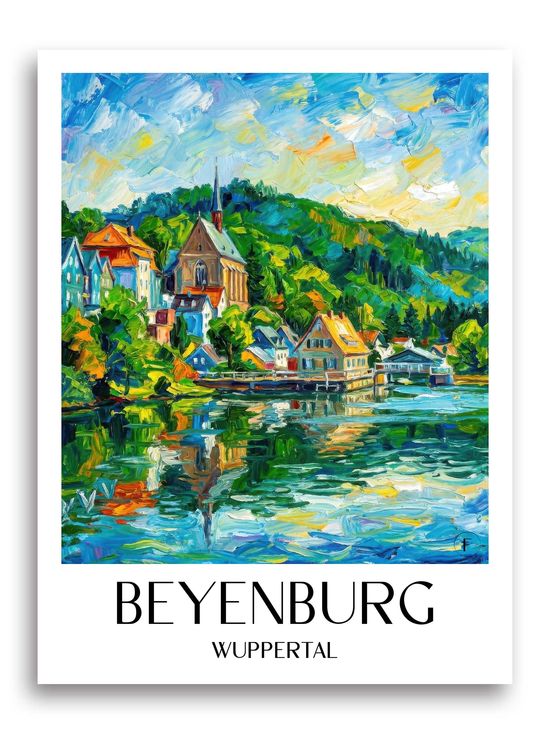 Beyenburg Poster - Wuppertal - Deutschland Kunstdruck - Ölgemälde von A4 bis A1 - favplace