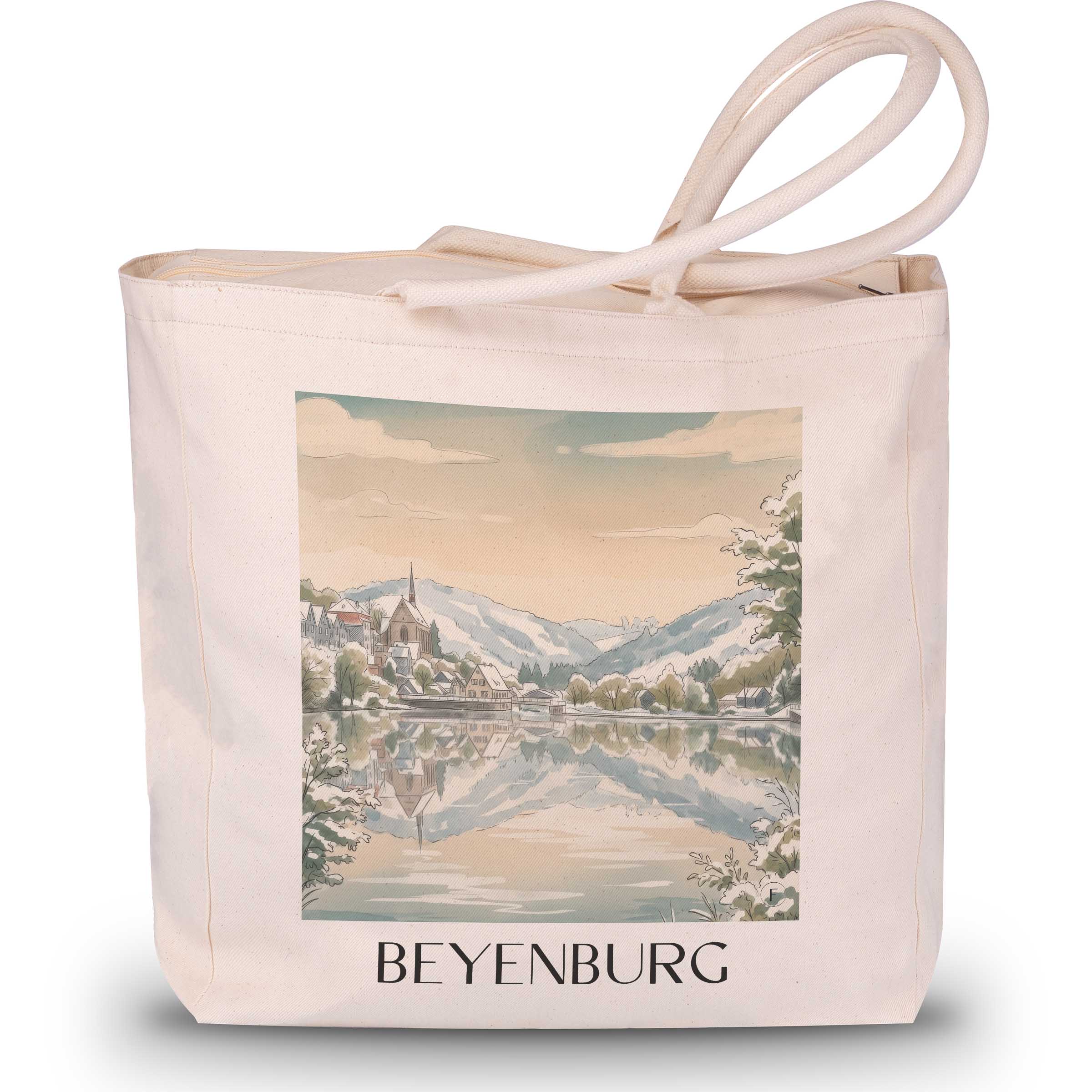 Beyenburg Shopping Tasche - Wuppertal - Deutschland Tote Bag - Einkaufstasche im Aquarell Stil - favplace