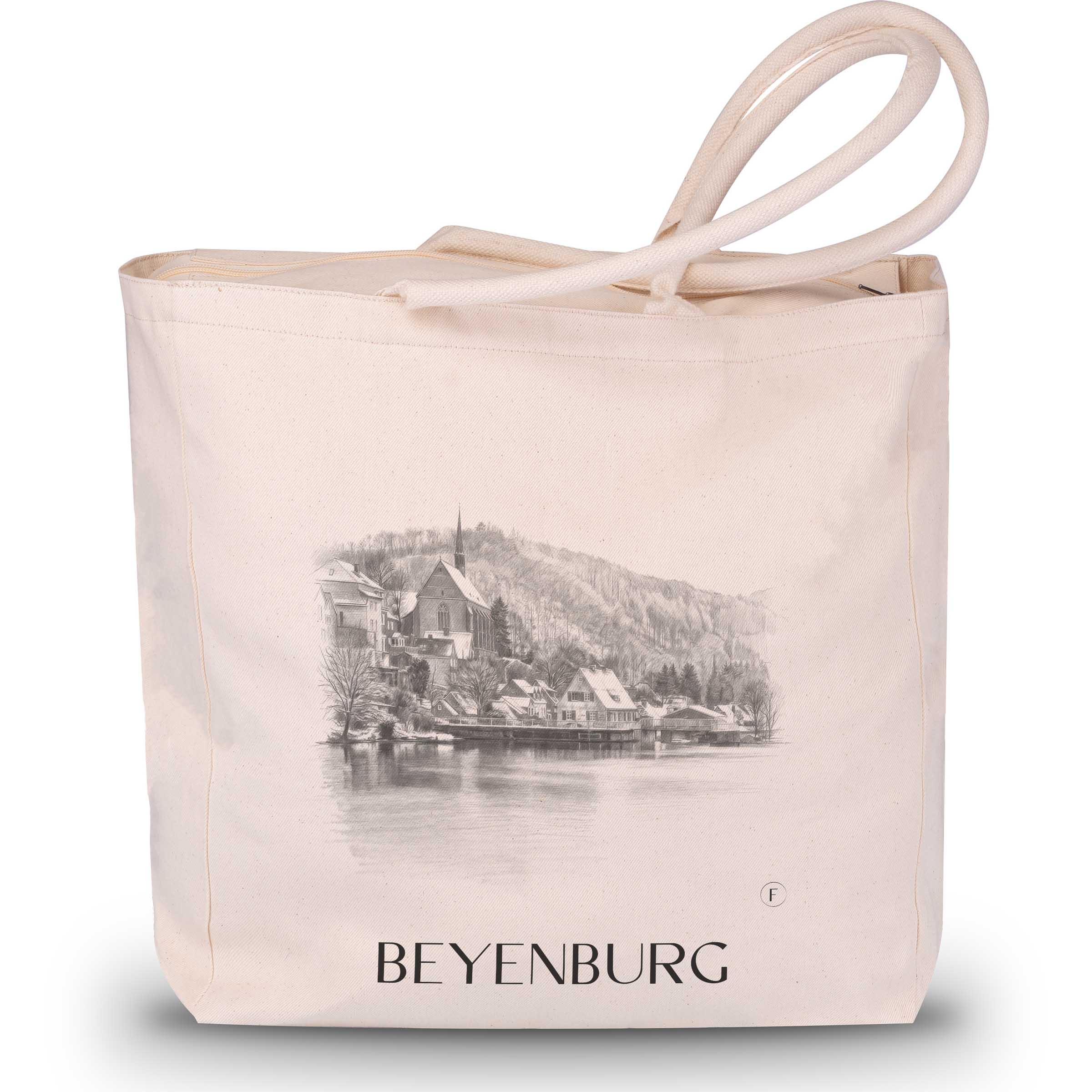 Beyenburg Shopping Tasche - Wuppertal - Deutschland Tote Bag - Einkaufstasche im Zeichnung Stil
