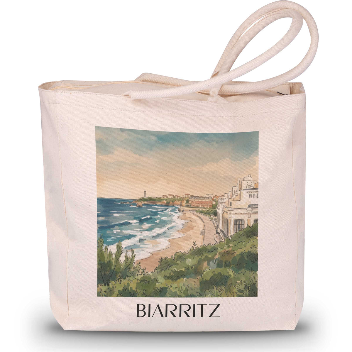 biarritz-pays-basque-frankreich-einkaufstasche-aquarell