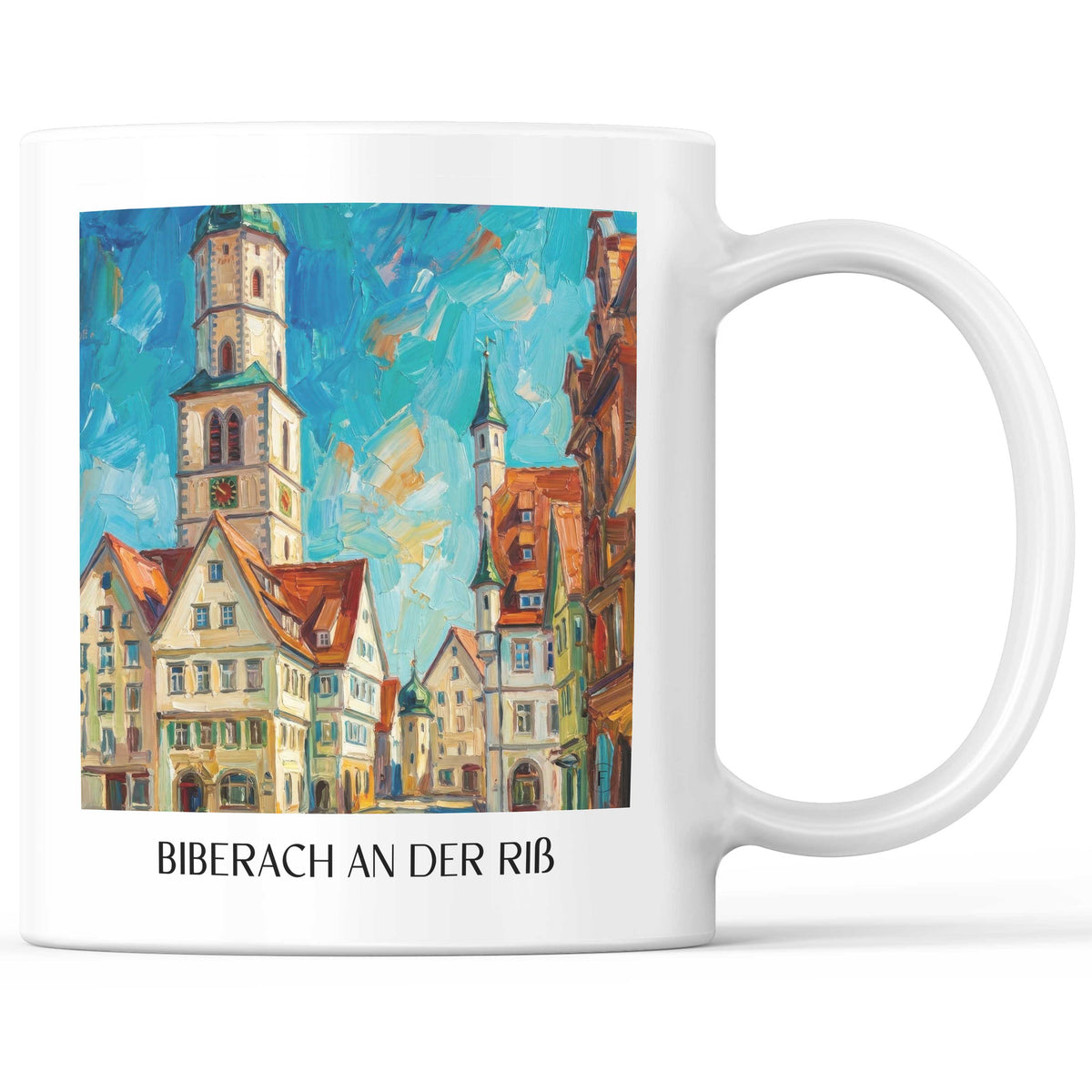 Biberach an der Riß Kaffeebecher - Oberschwaben - Deutschland Becher - Kaffeetasse im Ölgemälde Stil - favplace