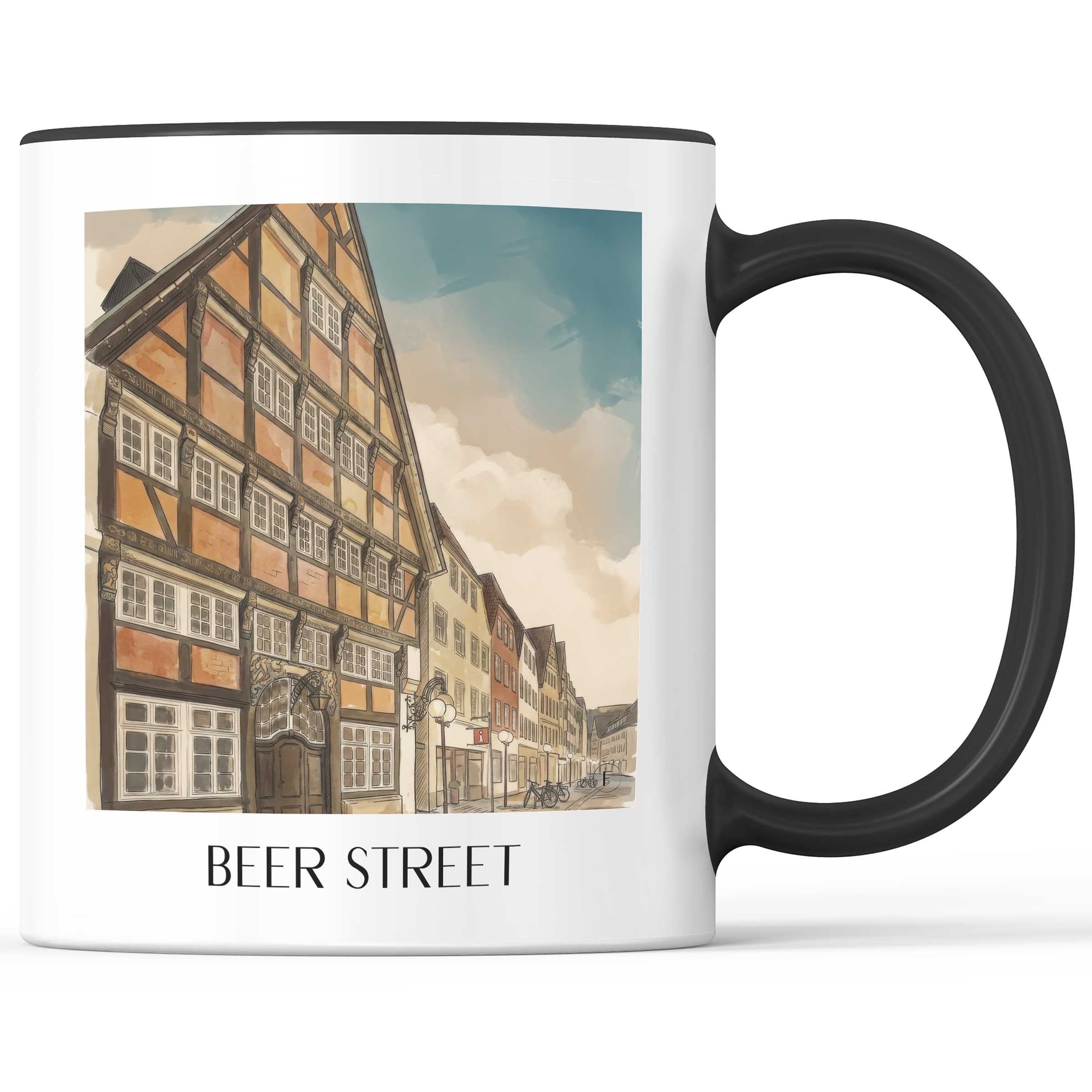 Bierstraße Kaffeebecher - Osnabrück - Deutschland Becher - Kaffeetasse im Aquarell Stil - favplace