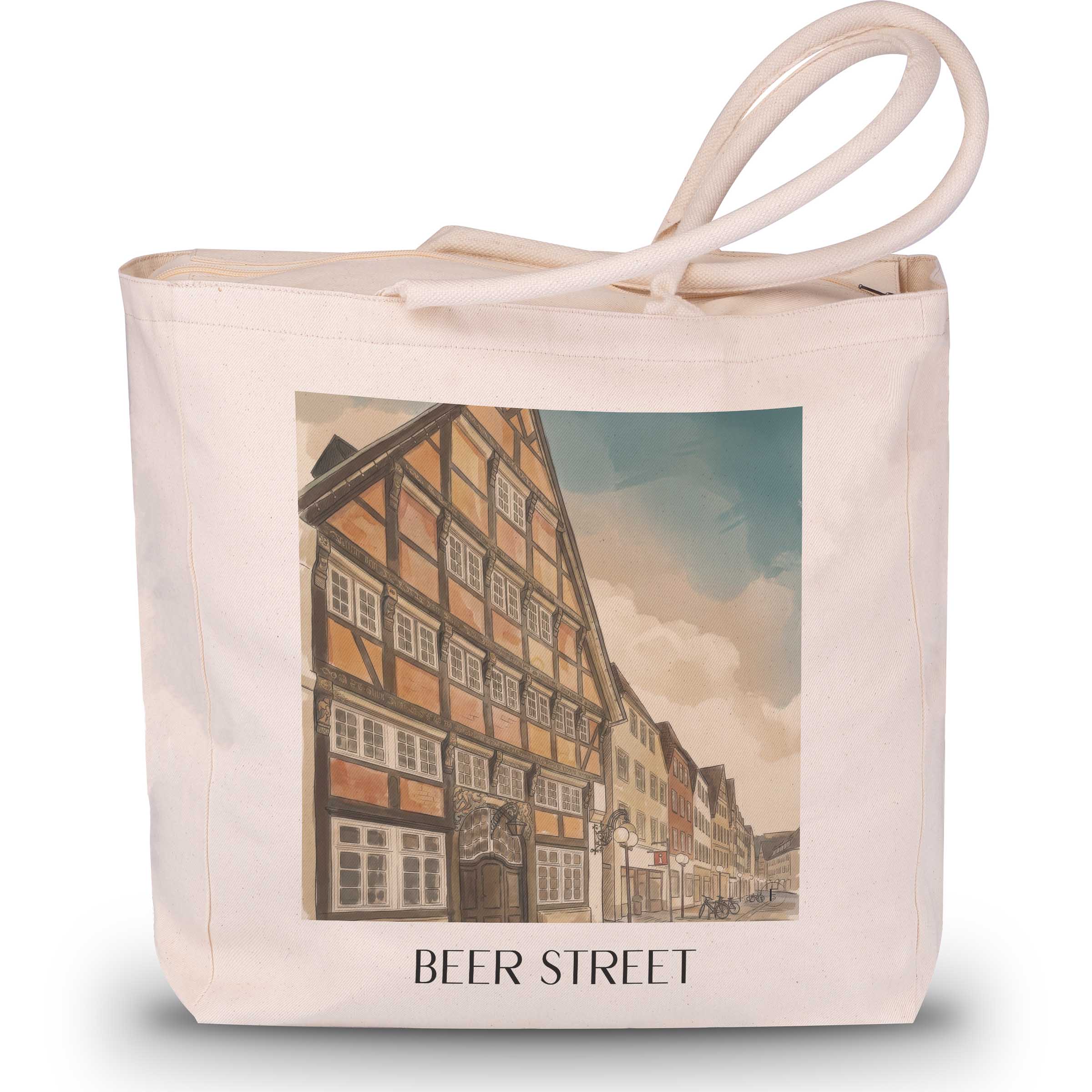 Bierstraße Shopping Tasche - Osnabrück - Deutschland Tote Bag - Einkaufstasche im Aquarell Stil - favplace