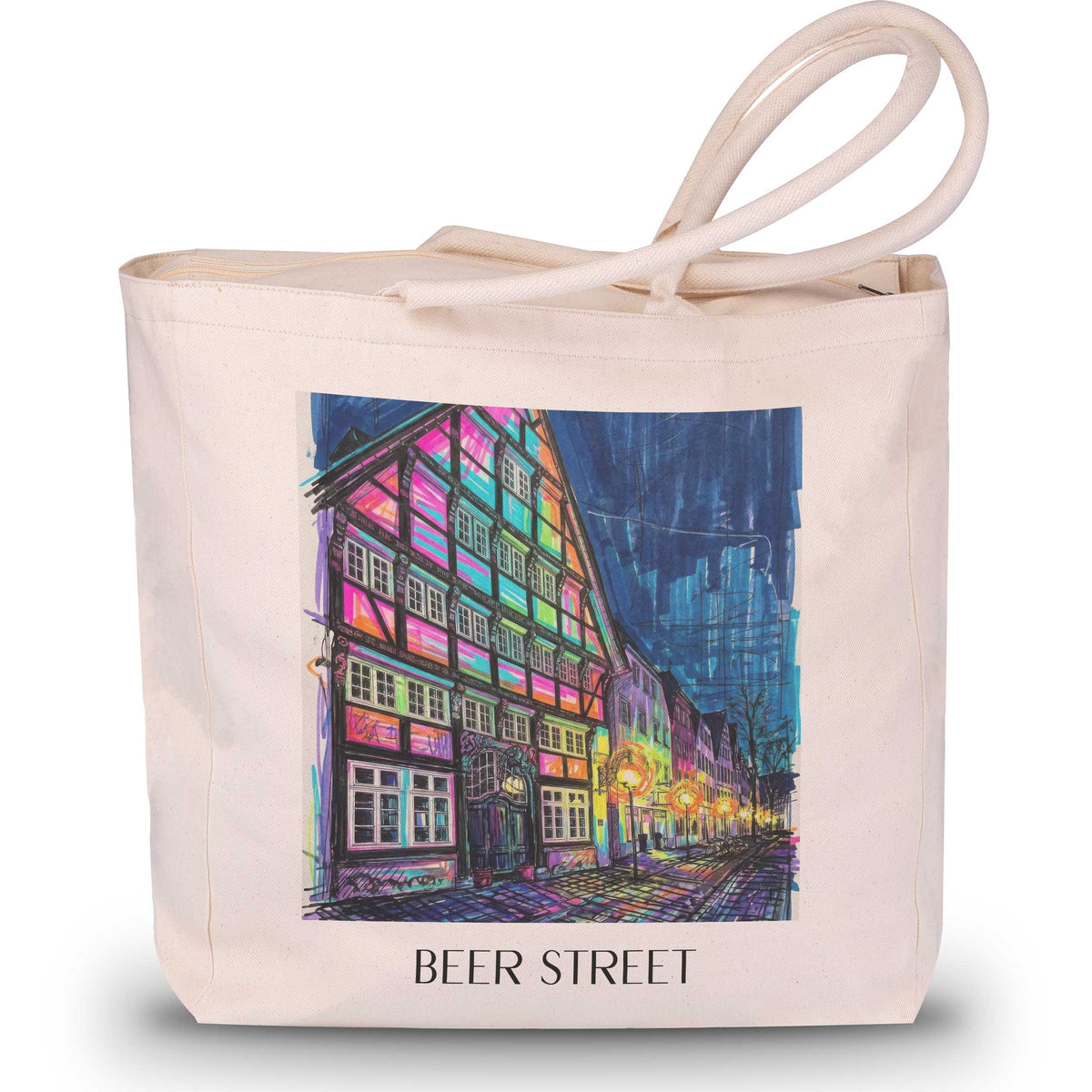 Bierstraße Shopping Tasche - Osnabrück - Deutschland Tote Bag - Einkaufstasche im Tag Graffiti Stil - favplace
