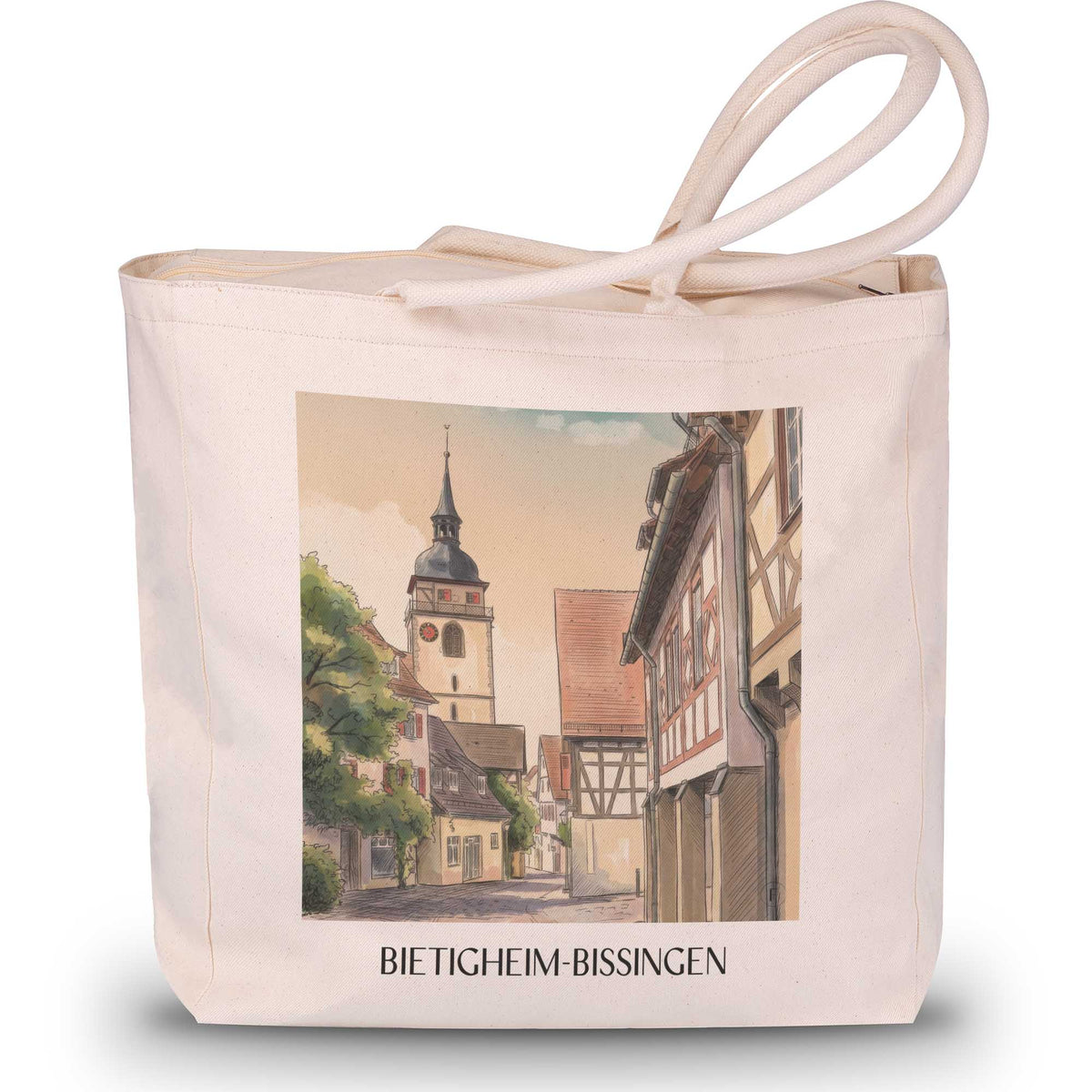 Bietigheim-Bissingen Shopping Tasche - Württemberg - Deutschland Tote Bag - Einkaufstasche im Aquarell Stil - favplace