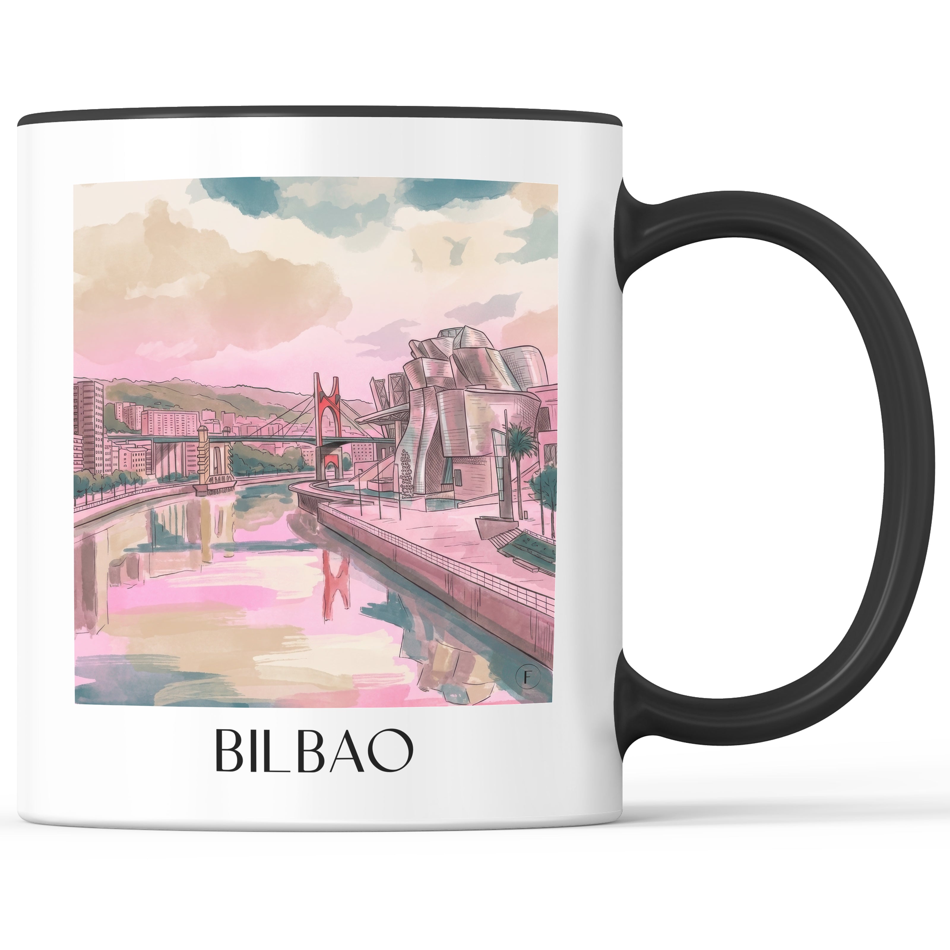 bilbao-spanien-spanien-kaffeebecher-aquarell-pink-rosa